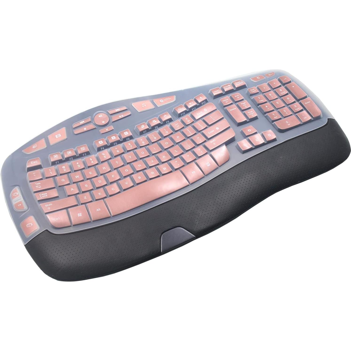 Cubierta de teclado de silicona Logitech K350 MK550 MK570 Oro Rosa
