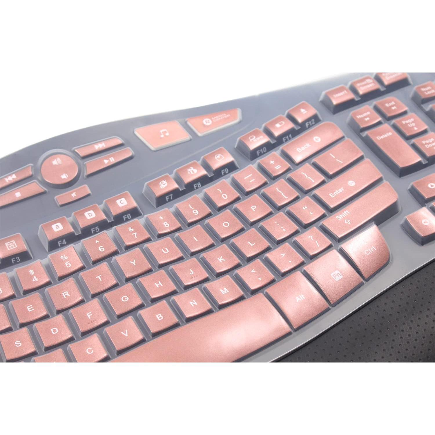 Cubierta de teclado de silicona Logitech K350 MK550 MK570 Oro Rosa