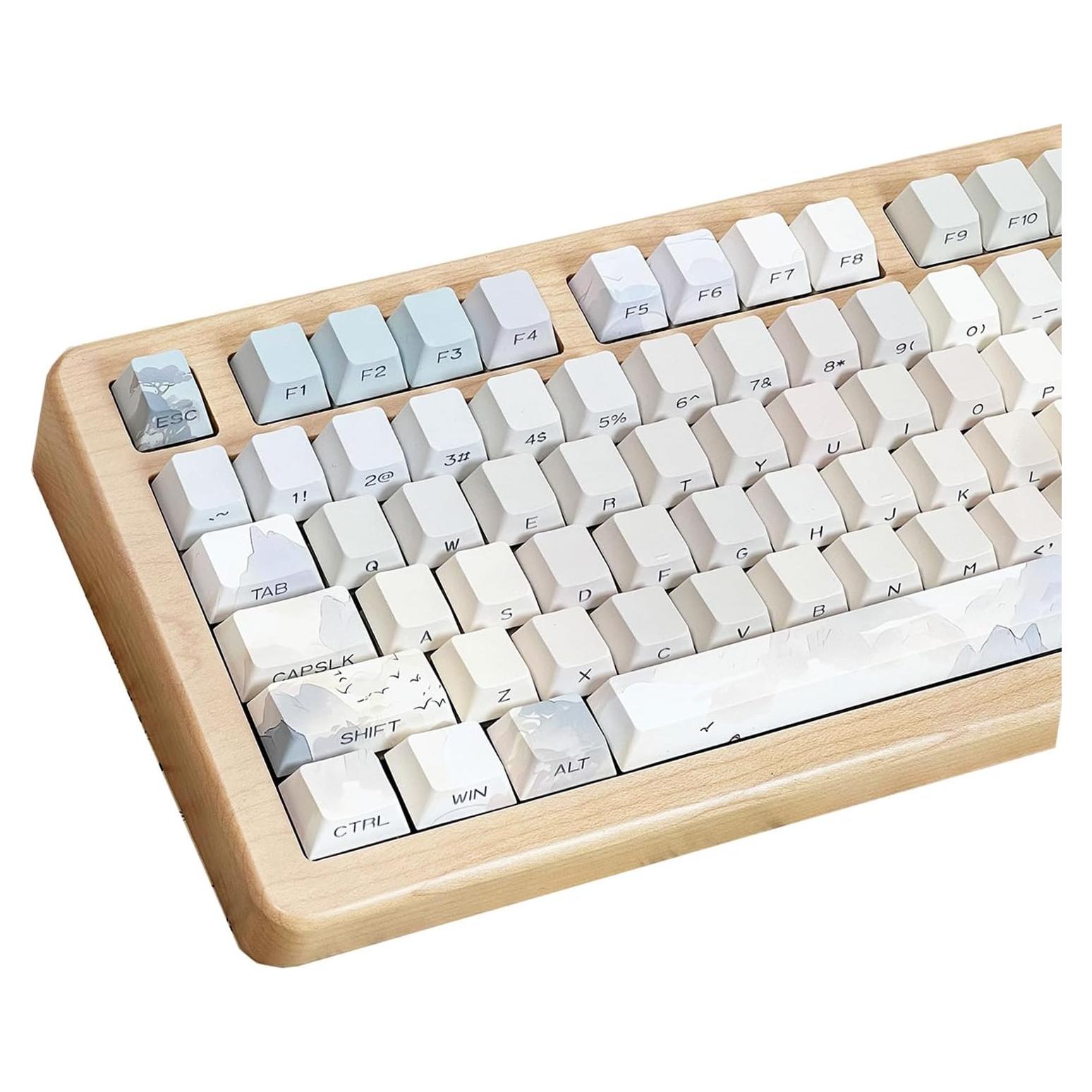 Juego de Teclas PBT Retro Verde Claro 130 Teclas Cherry TIMSEKER