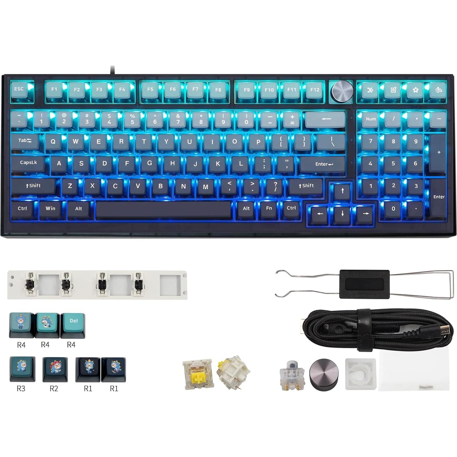 Teclado Mecánico Gaming Skyloong GK980 RGB 98 Teclas Tipo C