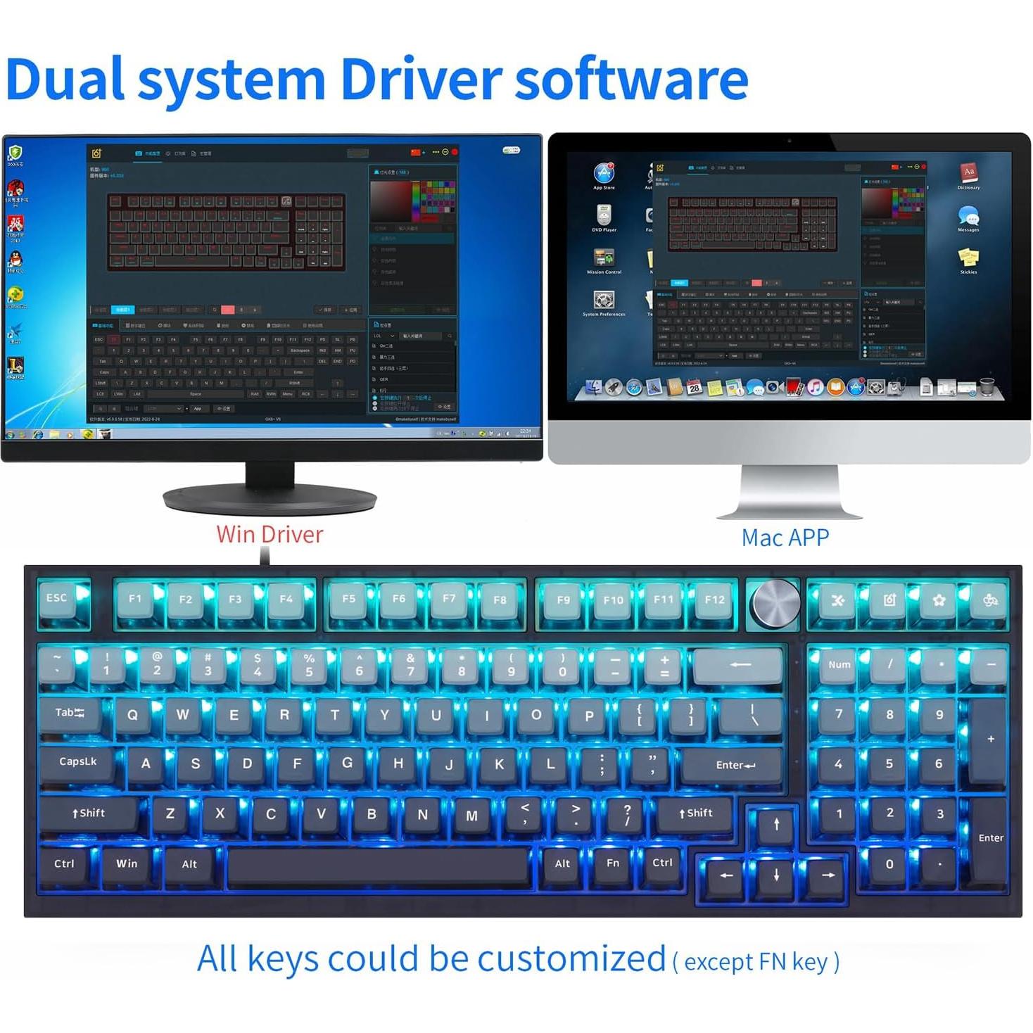 Teclado Mecánico Gaming Skyloong GK980 RGB 98 Teclas Tipo C