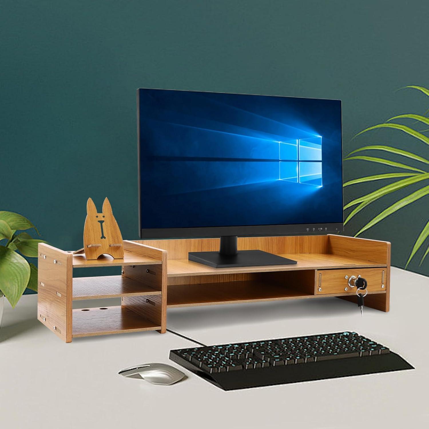 Organizador de Escritorio de Madera MDF con 3 Cajones Estilo B