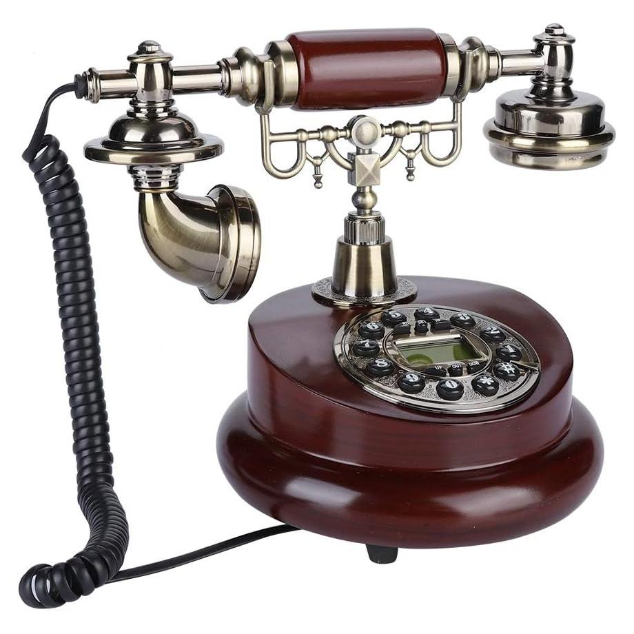 Teléfono Fijo Digital Retro Zerone con Pantalla LCD Azul