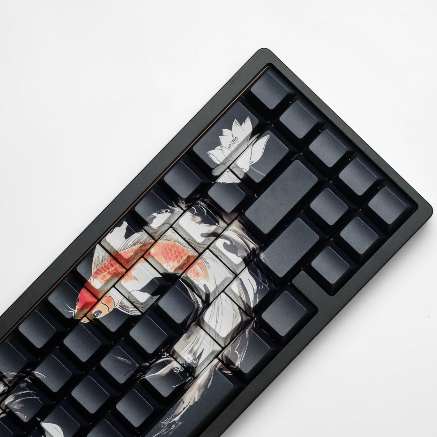 Juego de Teclas PBT Lucky Koi 130 Teclas para Teclado Mecánico