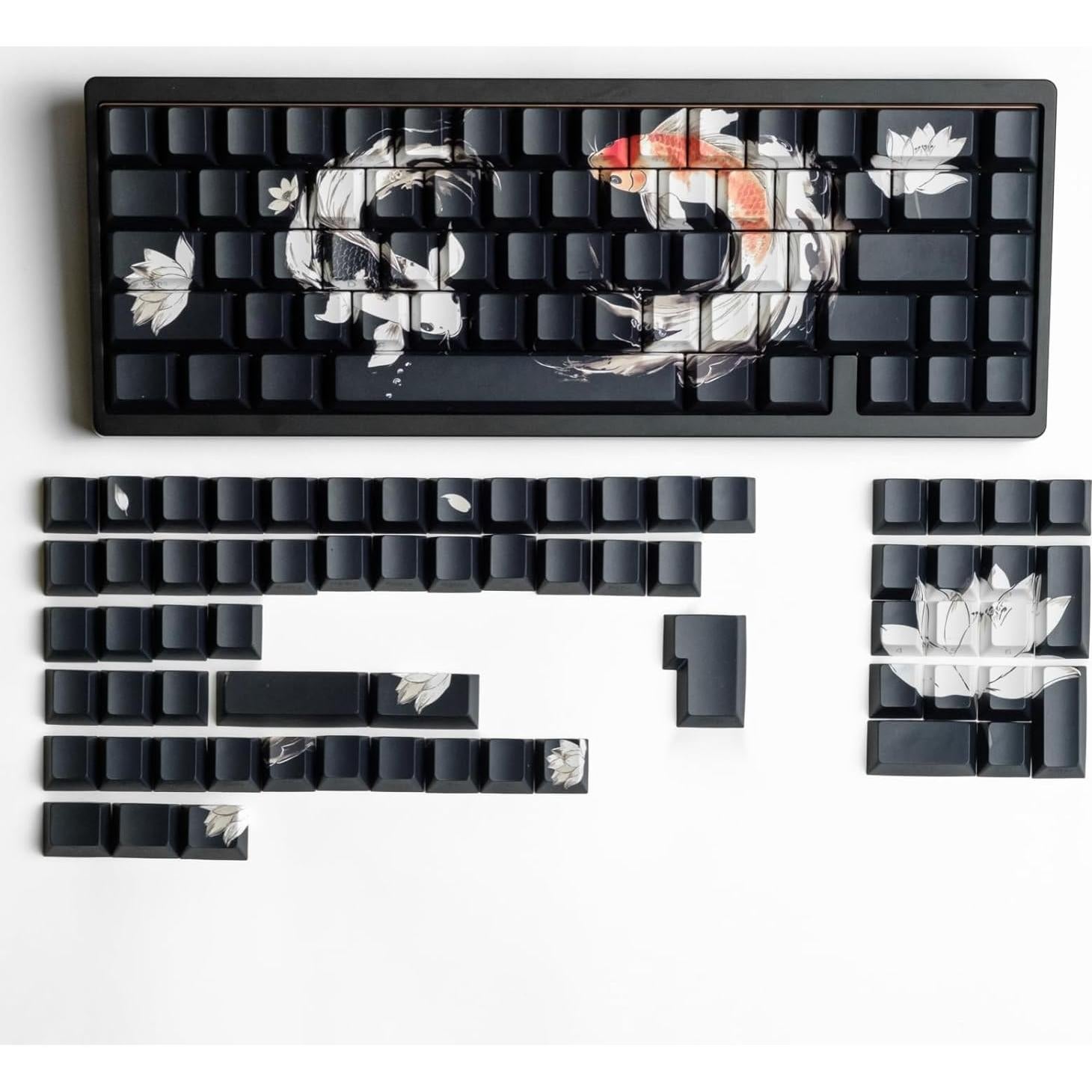 Juego de Teclas PBT Lucky Koi 130 Teclas para Teclado Mecánico