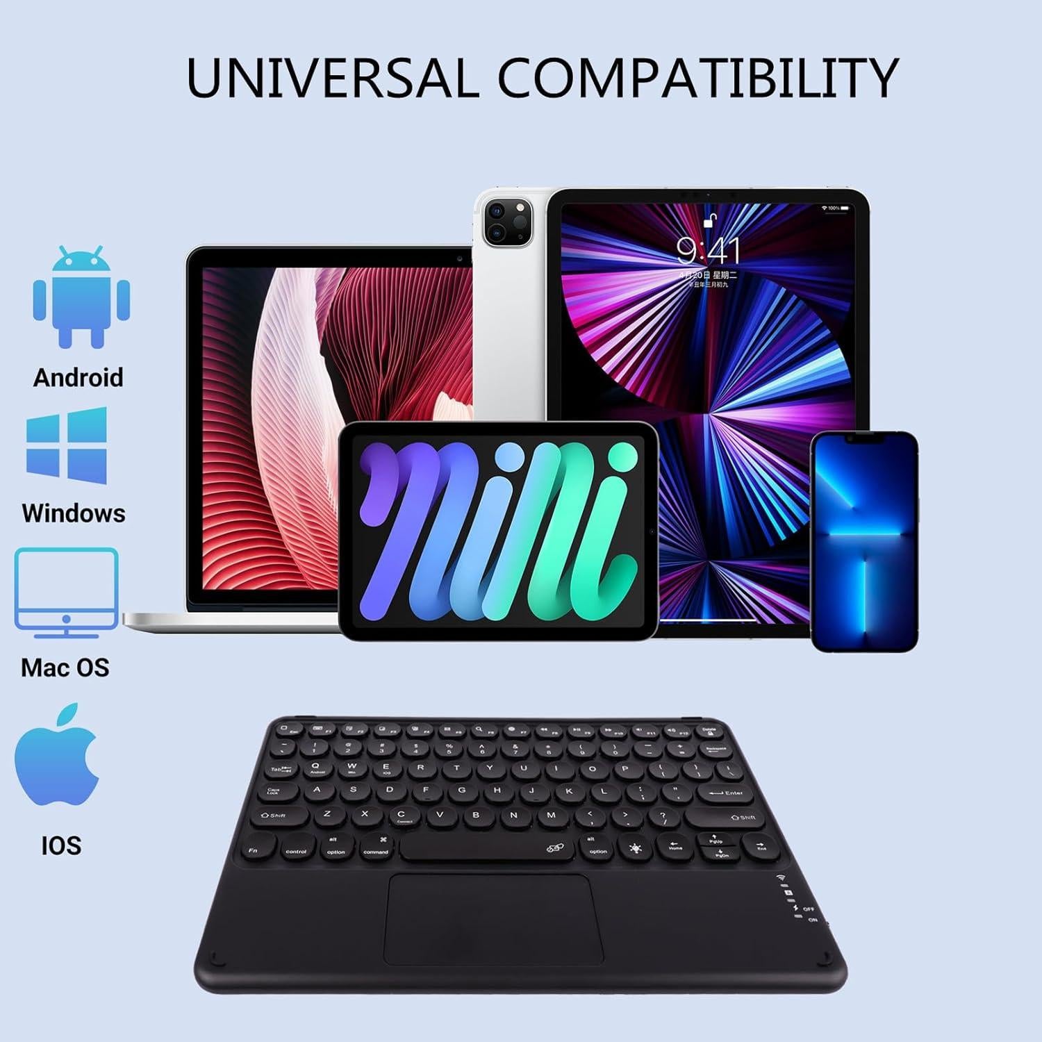 Teclado Bluetooth Sunffice con Touchpad y Retroiluminación RGB