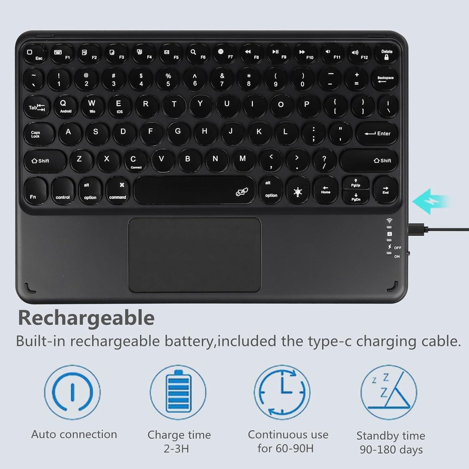 Teclado Bluetooth Sunffice con Touchpad y Retroiluminación RGB