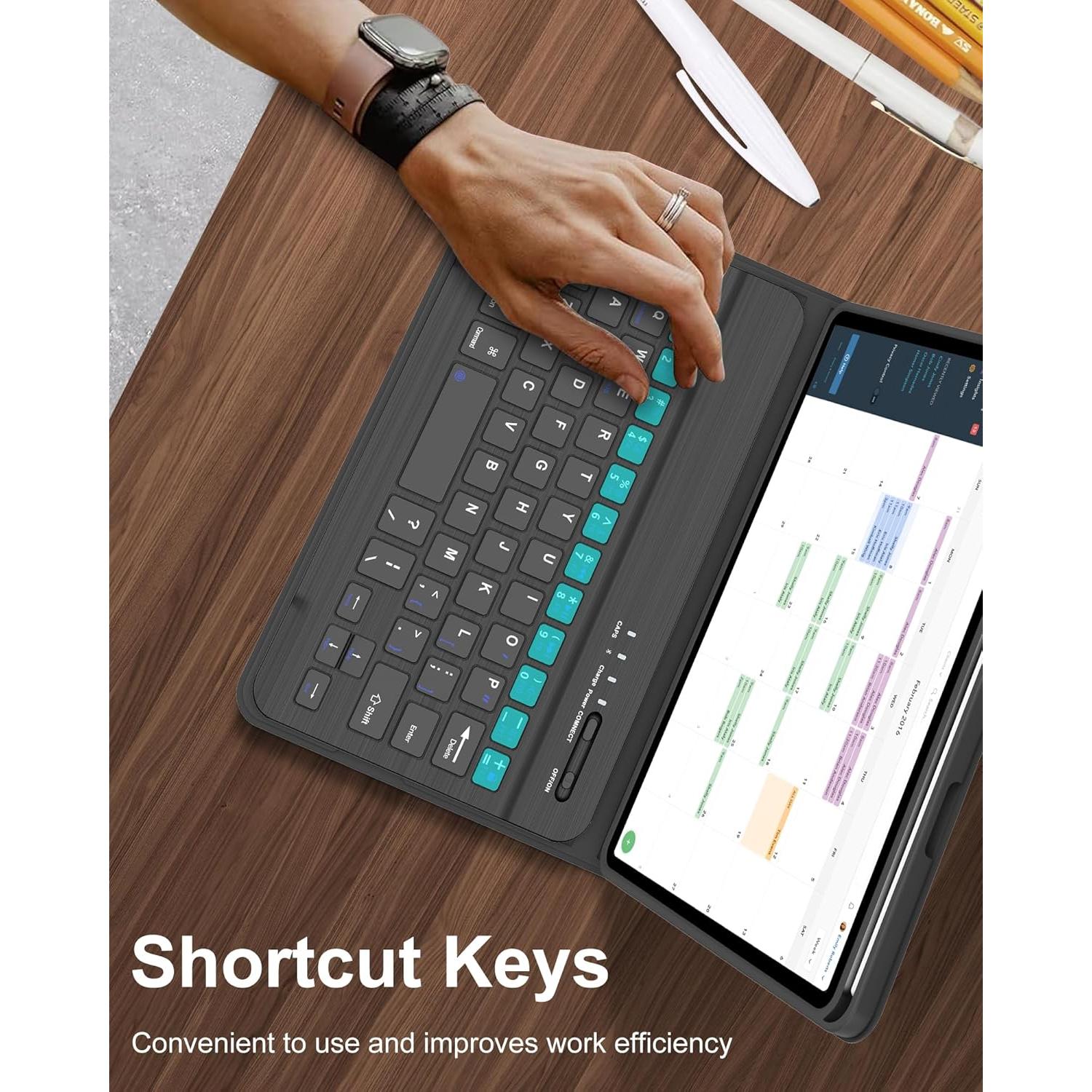 Funda Teclado Bluetooth AMOUOGOEY para iPad Mini 7/6 8.3"