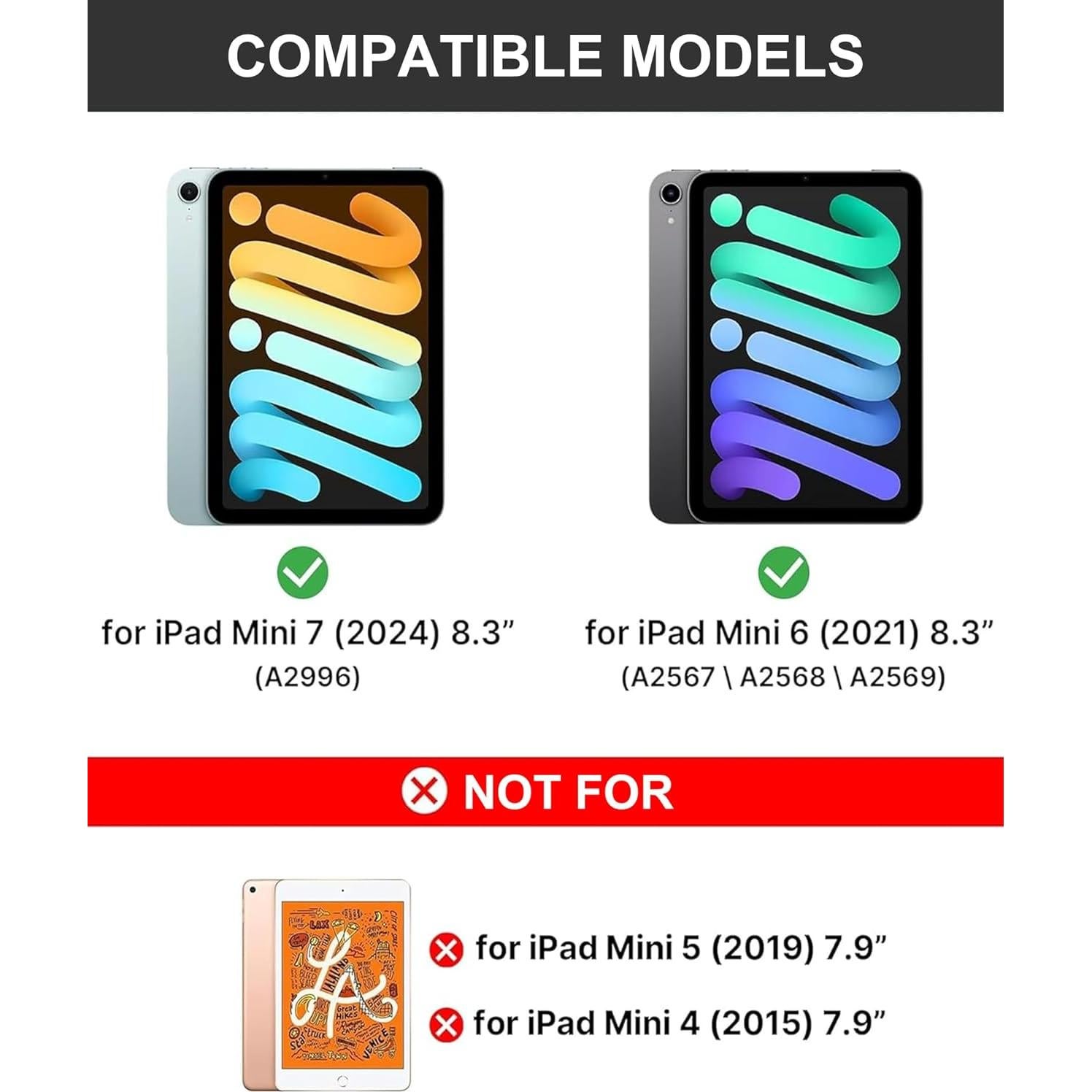 Funda Teclado Bluetooth AMOUOGOEY para iPad Mini 7/6 8.3"