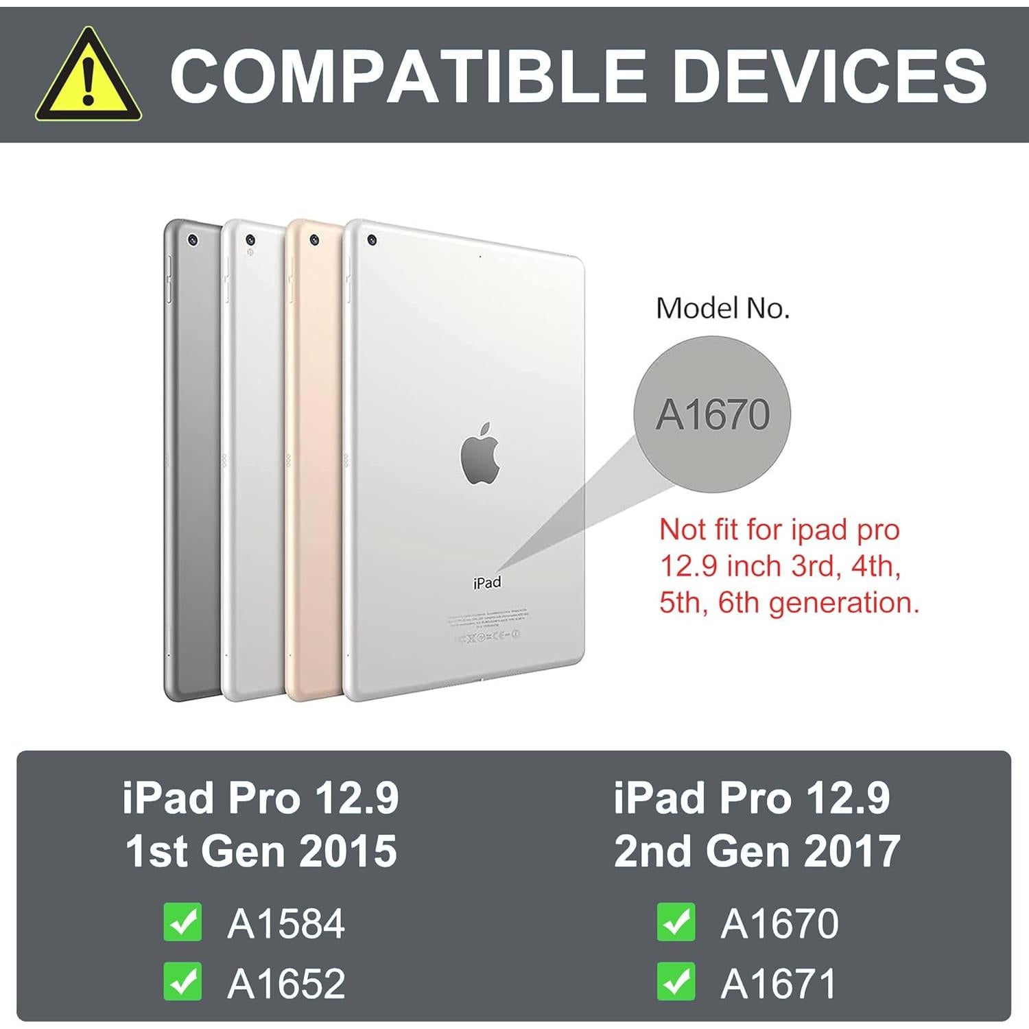 Funda Teclado Bluetooth AMOUOGOEY para iPad Pro 12.9" 1ª/2ª Gen