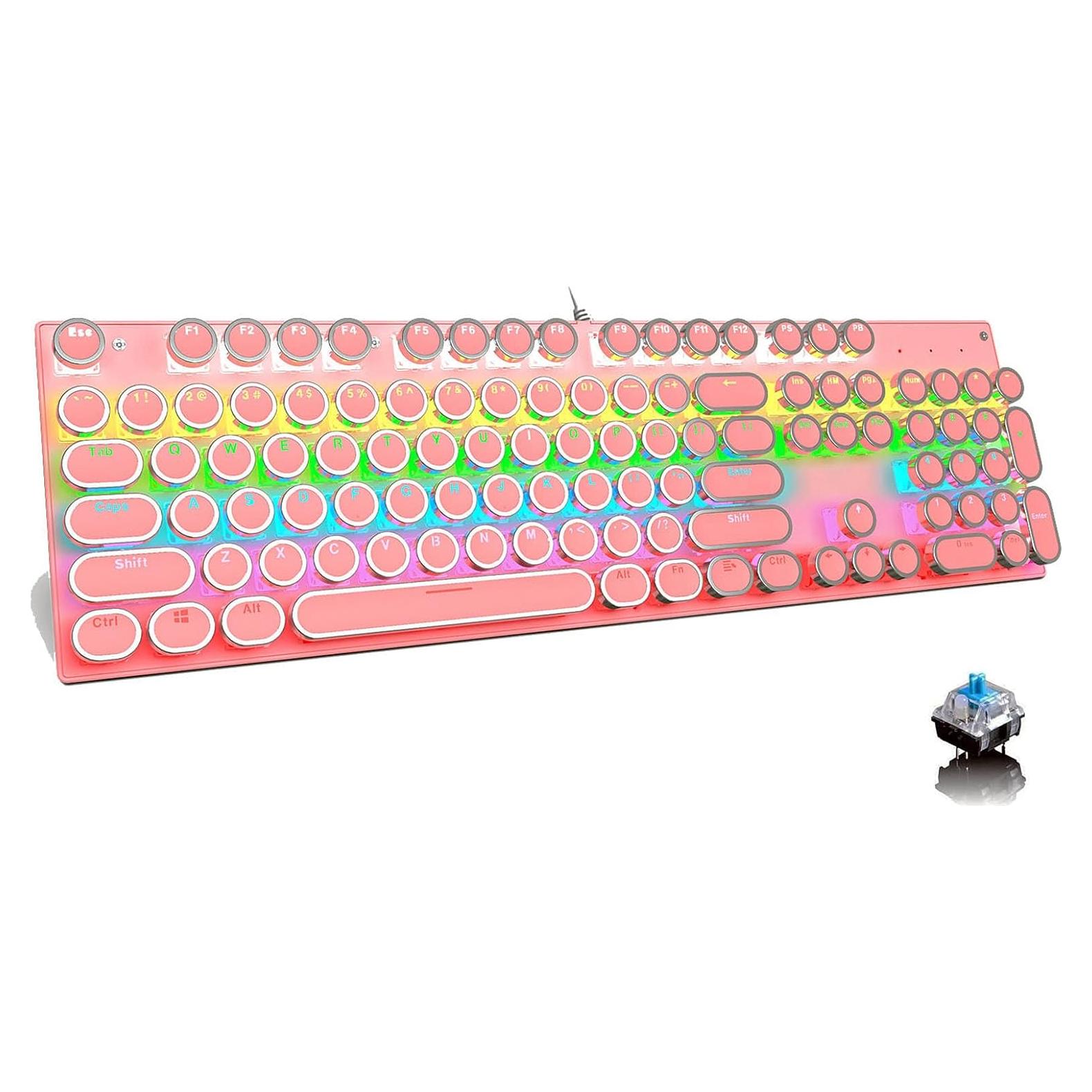 Teclado Mecánico Retro Punk Ltvystore 104 Teclas RGB USB