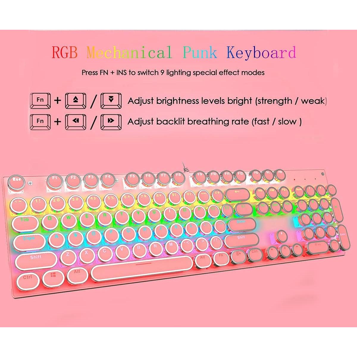 Teclado Mecánico Retro Punk Ltvystore 104 Teclas RGB USB