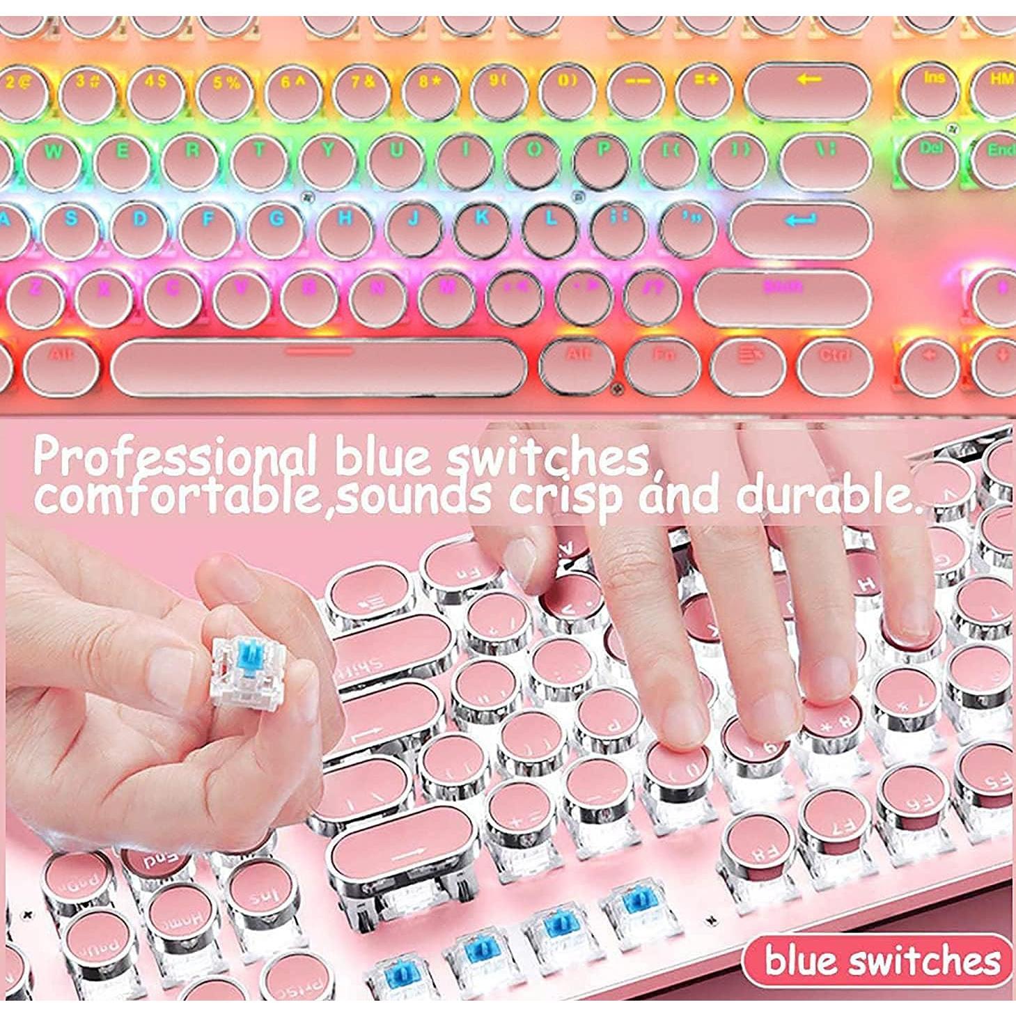 Teclado Mecánico Retro Punk Ltvystore 104 Teclas RGB USB