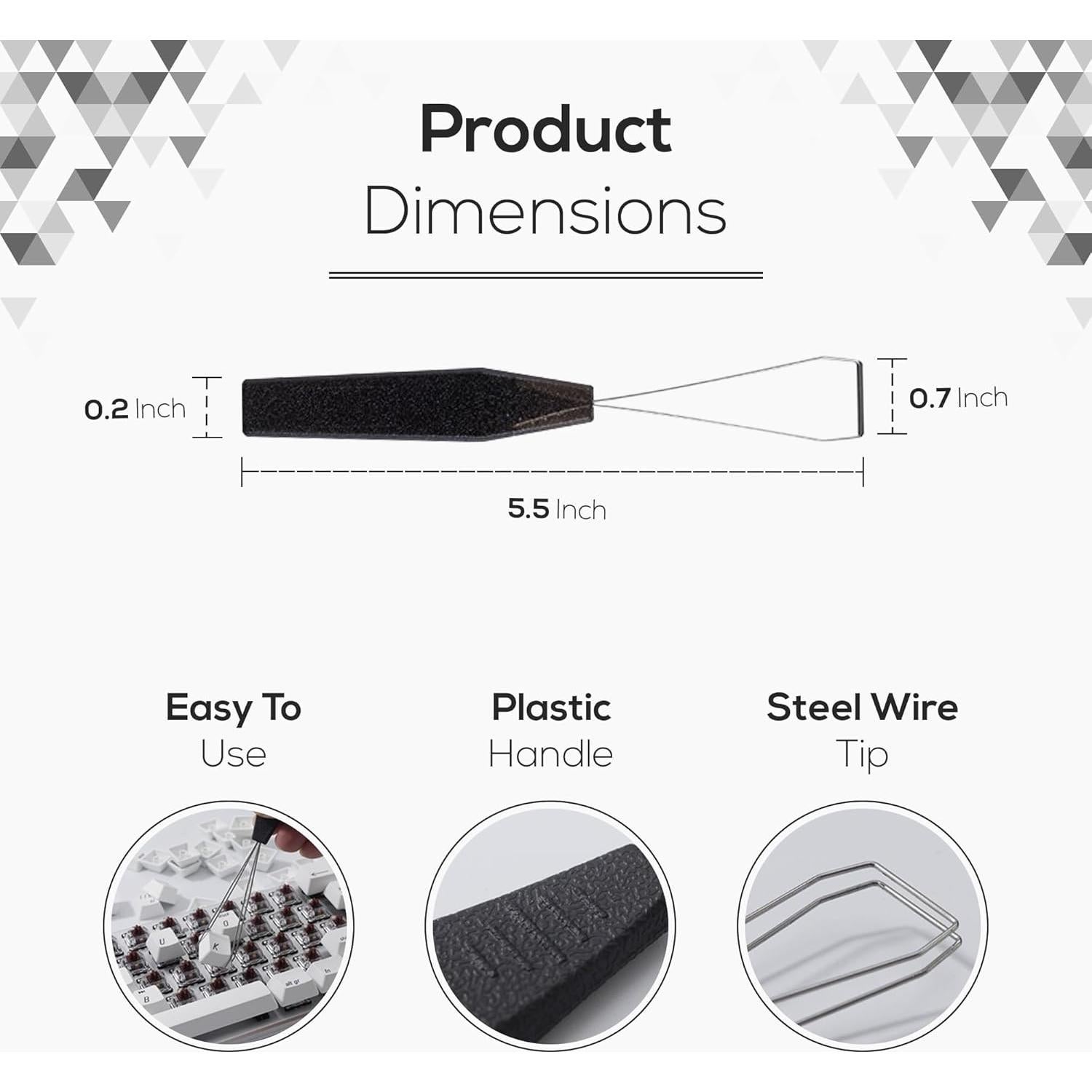 Extractor de Teclas Qisan Acero Inoxidable para Teclados Mecánicos