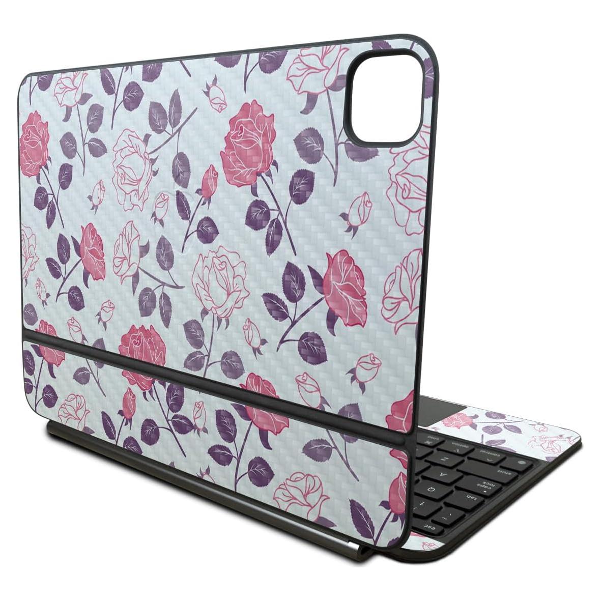 Piel de Fibra de Carbono Floral Vintage para Apple Magic Keyboard 11"