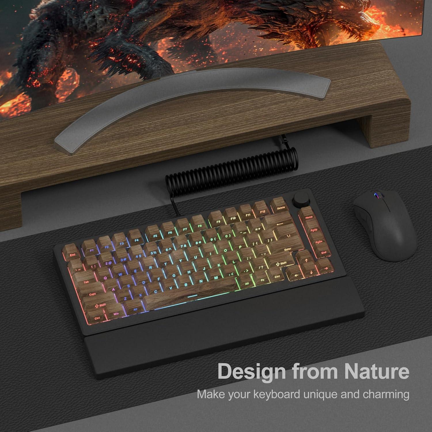 Juego de Teclas Dagaladoo Shine Through PBT 75% Nogal