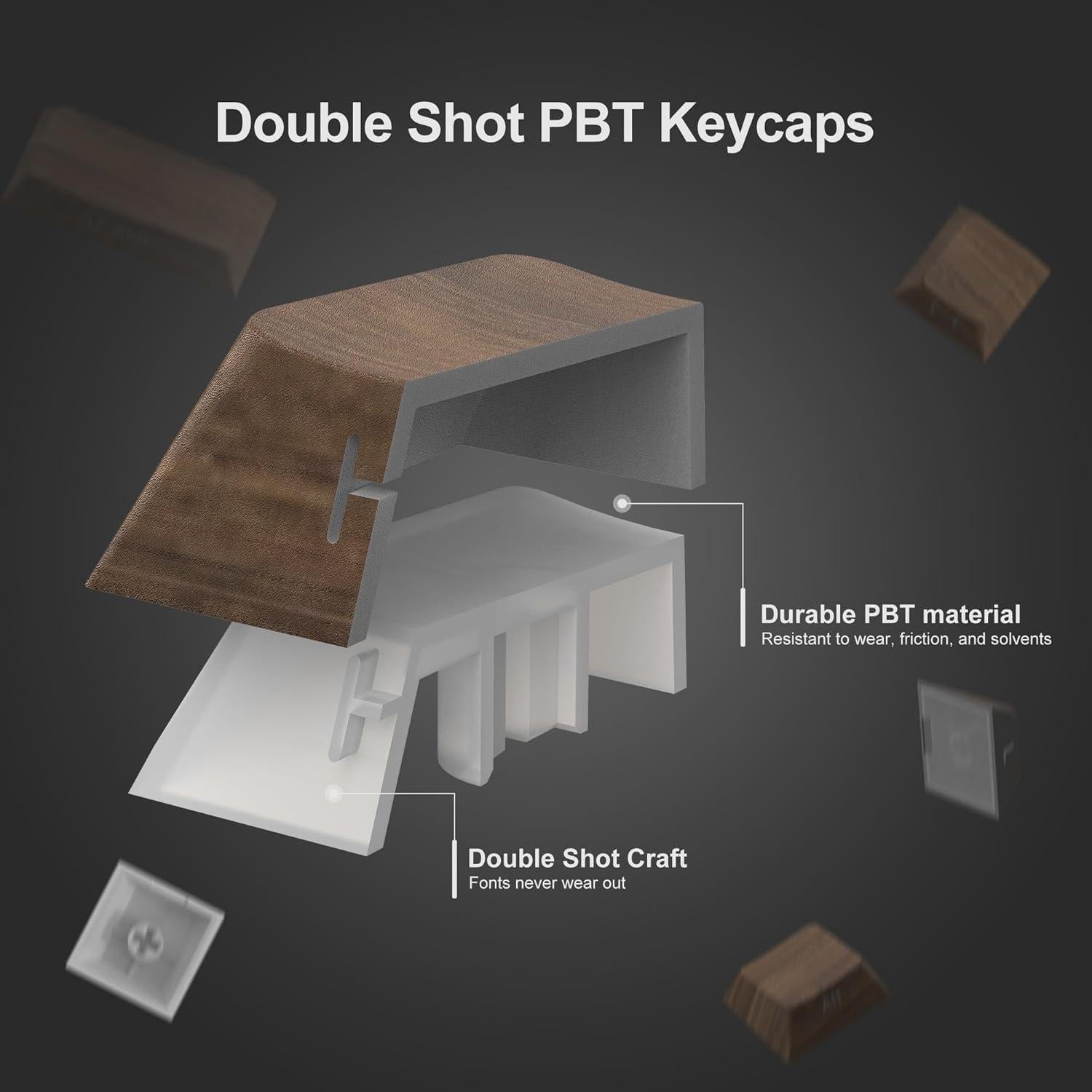 Juego de Teclas Dagaladoo Shine Through PBT 75% Nogal