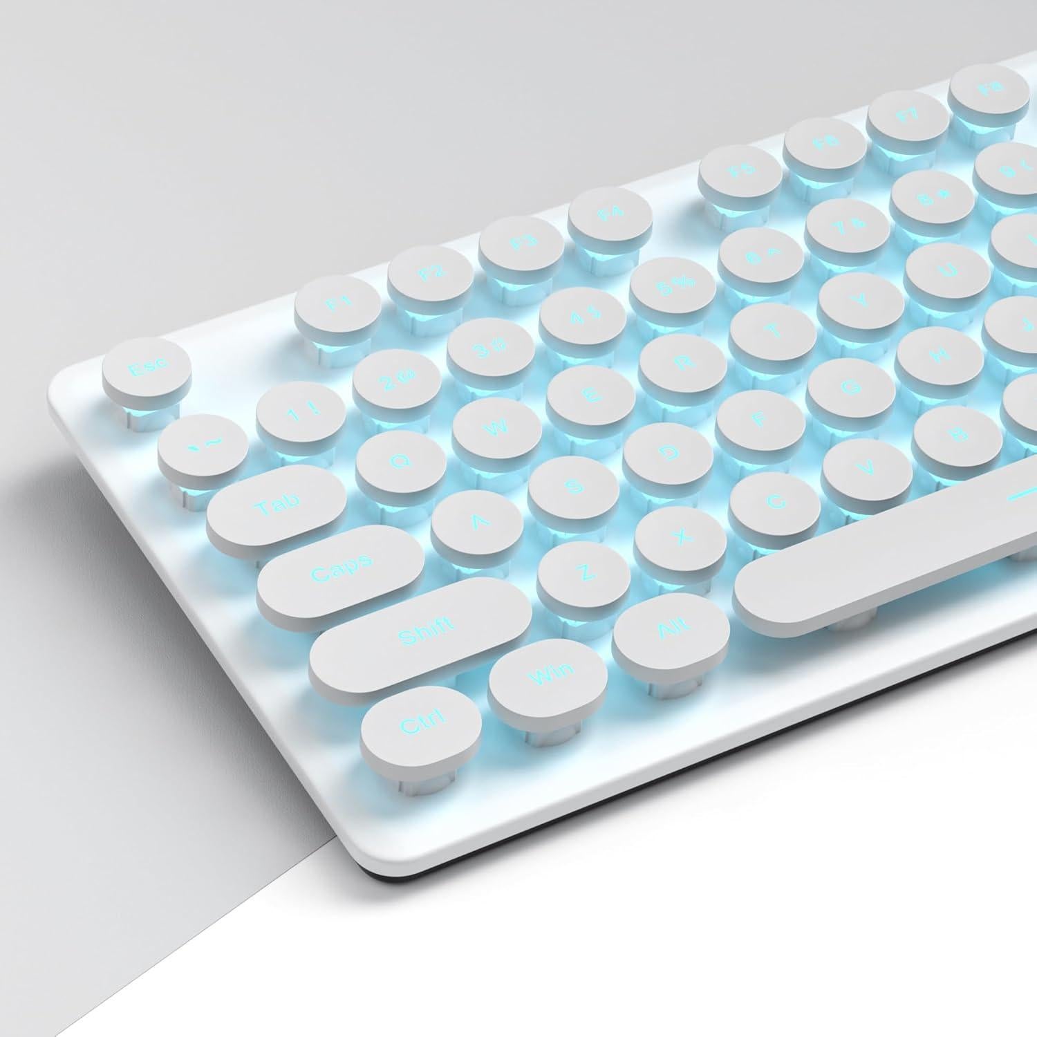 Teclado Retro de Máquina de Escribir 104 Teclas USB Blanco