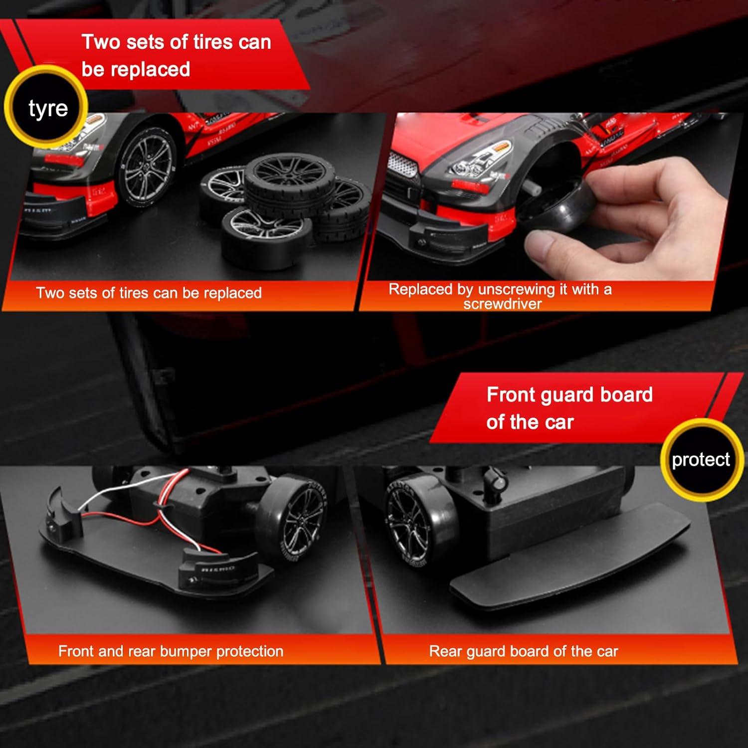 Coche RC Drift Dodoore 1:16 4WD 40 km/h Amarillo