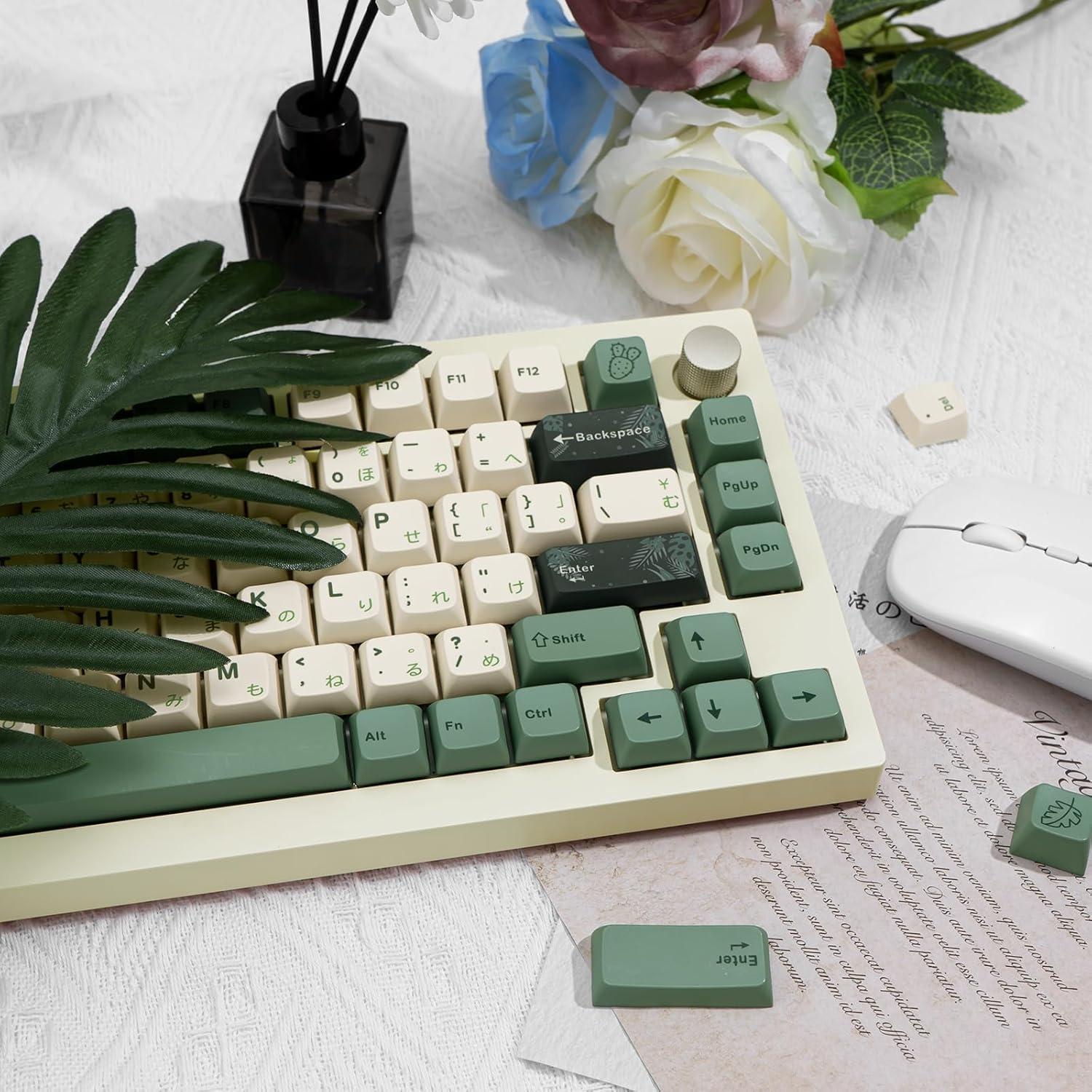 Juego de Teclas MDA JOLINTAL 130 Teclas PBT Japonesas Verdes