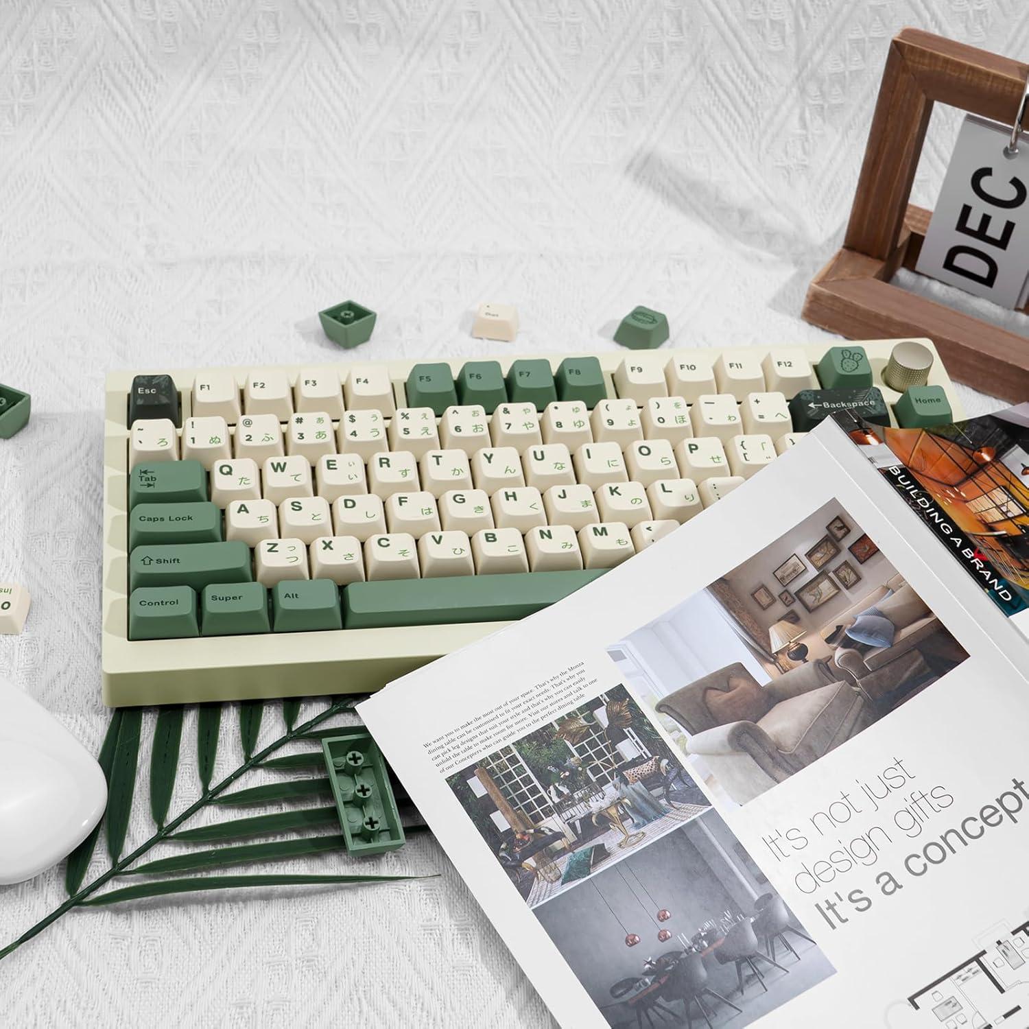 Juego de Teclas MDA JOLINTAL 130 Teclas PBT Japonesas Verdes