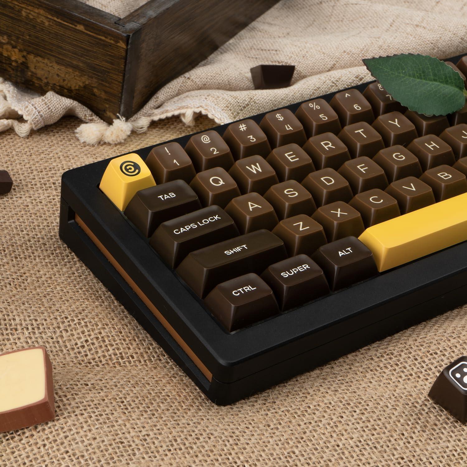 Juego de Teclas PBT Retro 140 Teclas Tema Chocolate GEKUCAP
