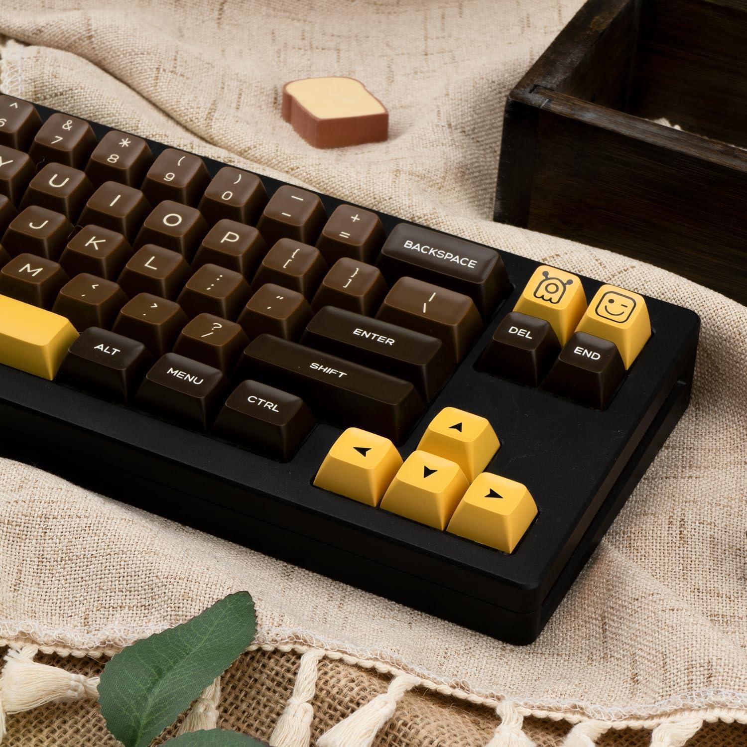 Juego de Teclas PBT Retro 140 Teclas Tema Chocolate GEKUCAP