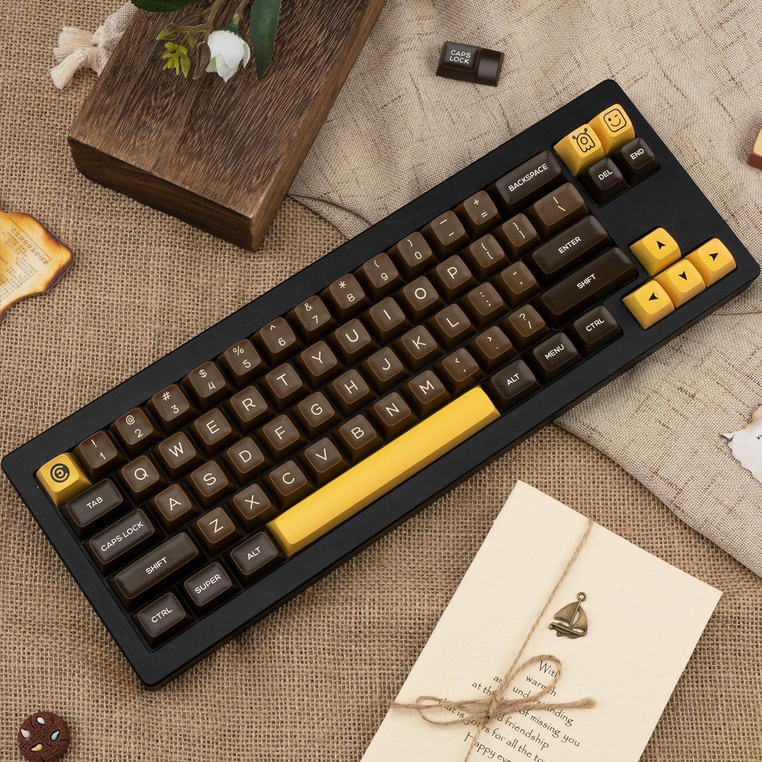 Juego de Teclas PBT Retro 140 Teclas Tema Chocolate GEKUCAP