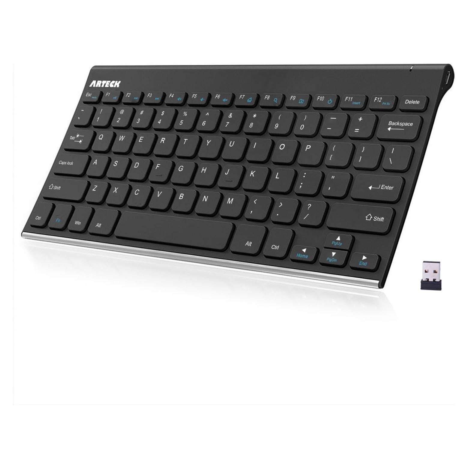 Teclado Inalámbrico Arteck 2.4G Acero Inoxidable Ultra Delgado