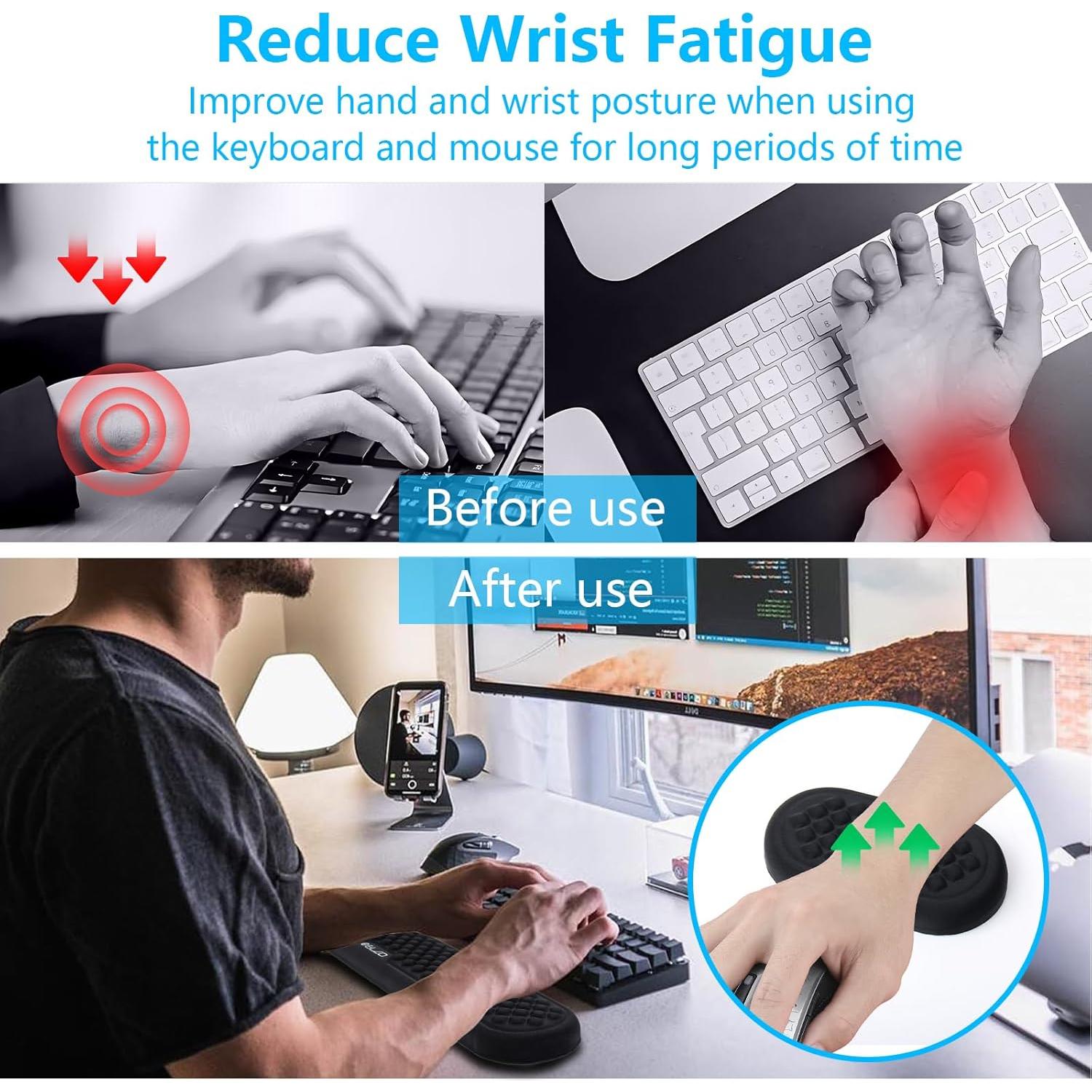 Soporte de Muñeca ELZO Ergonómico para Teclado y Ratón