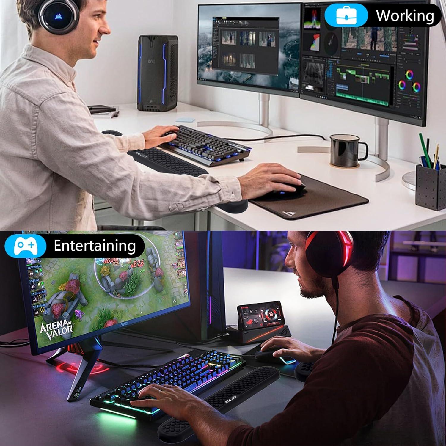 Soporte de Muñeca ELZO Ergonómico para Teclado y Ratón