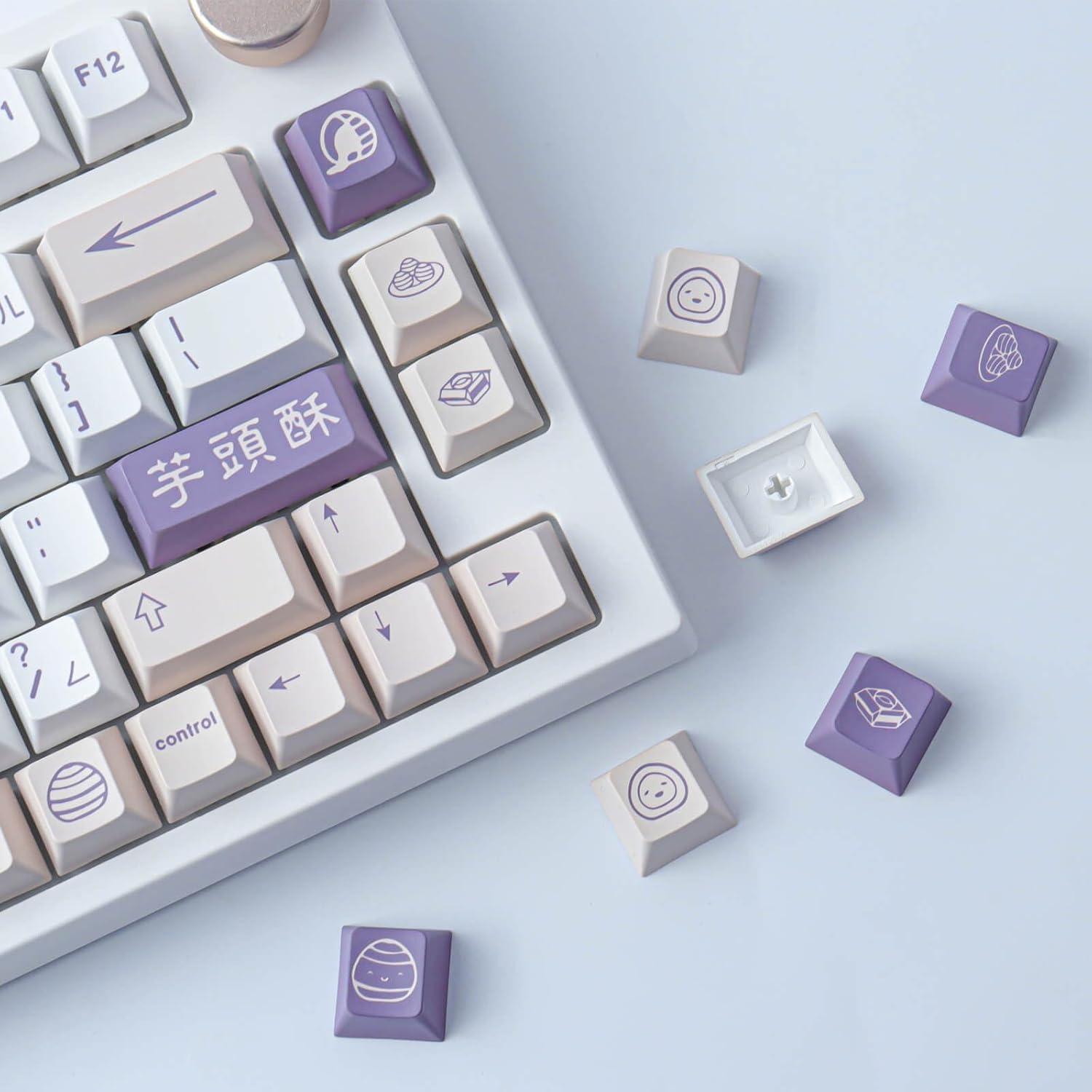 Teclas PBT Tsungup 142 Teclas Cherry MX Taro Crisp