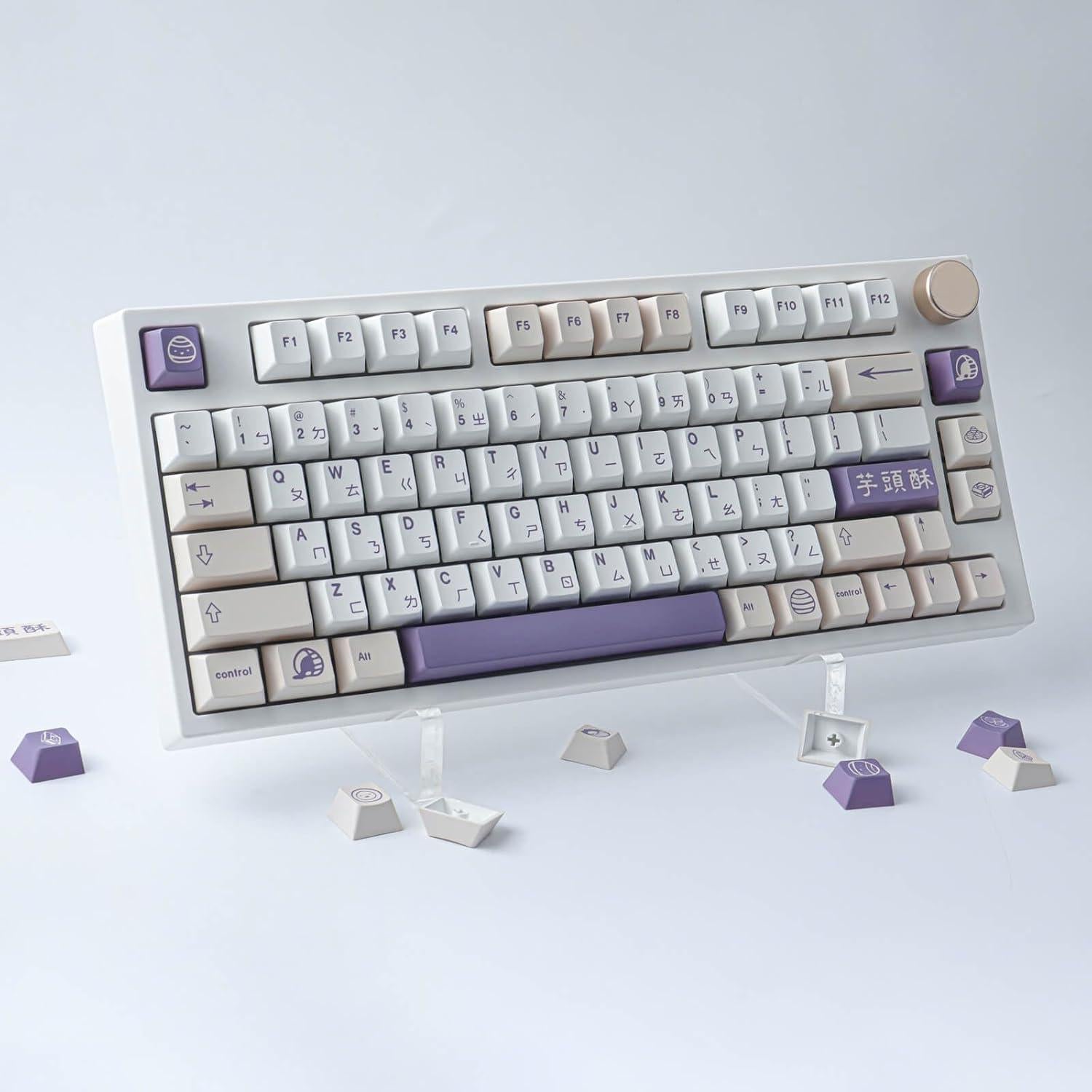 Teclas PBT Tsungup 142 Teclas Cherry MX Taro Crisp