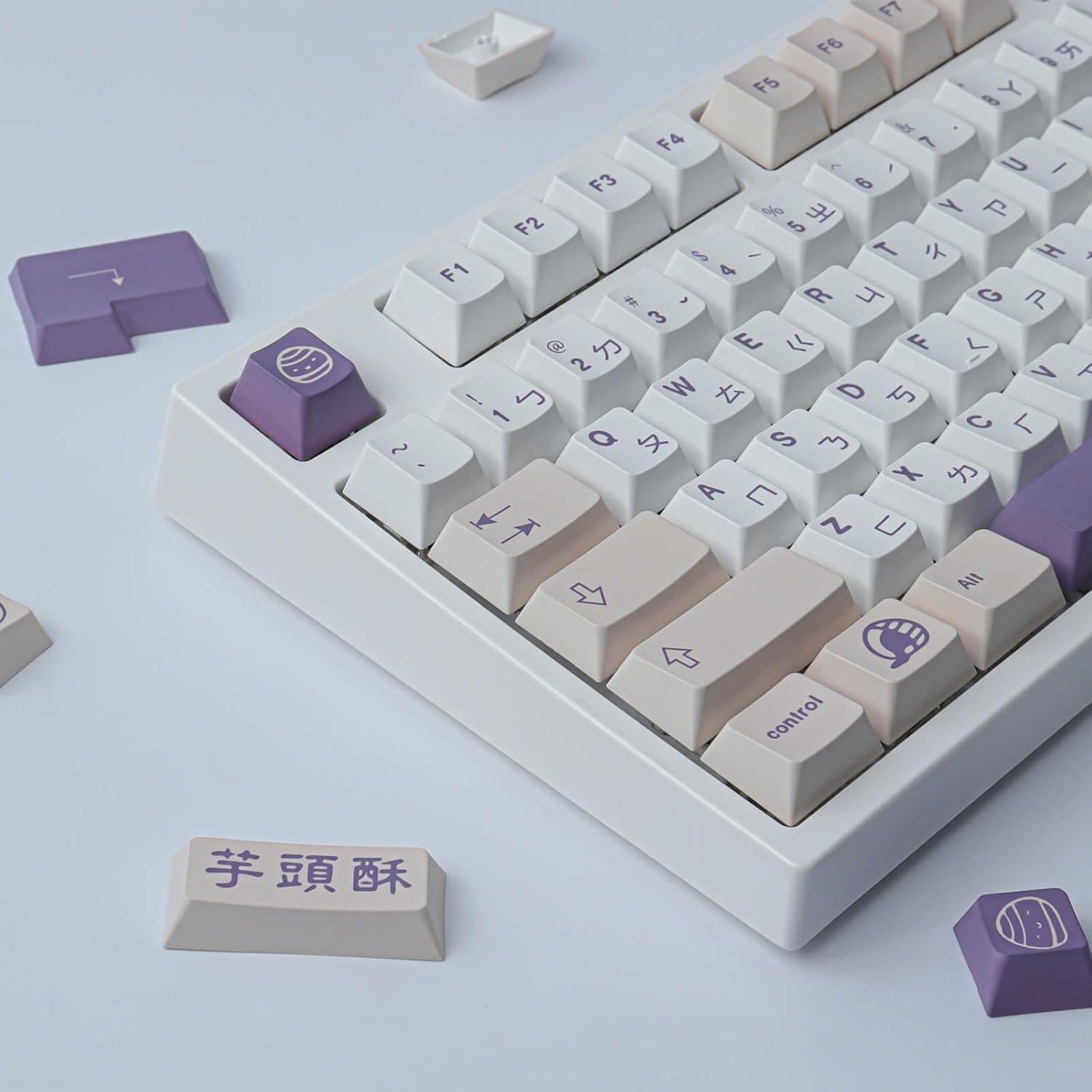 Teclas PBT Tsungup 142 Teclas Cherry MX Taro Crisp