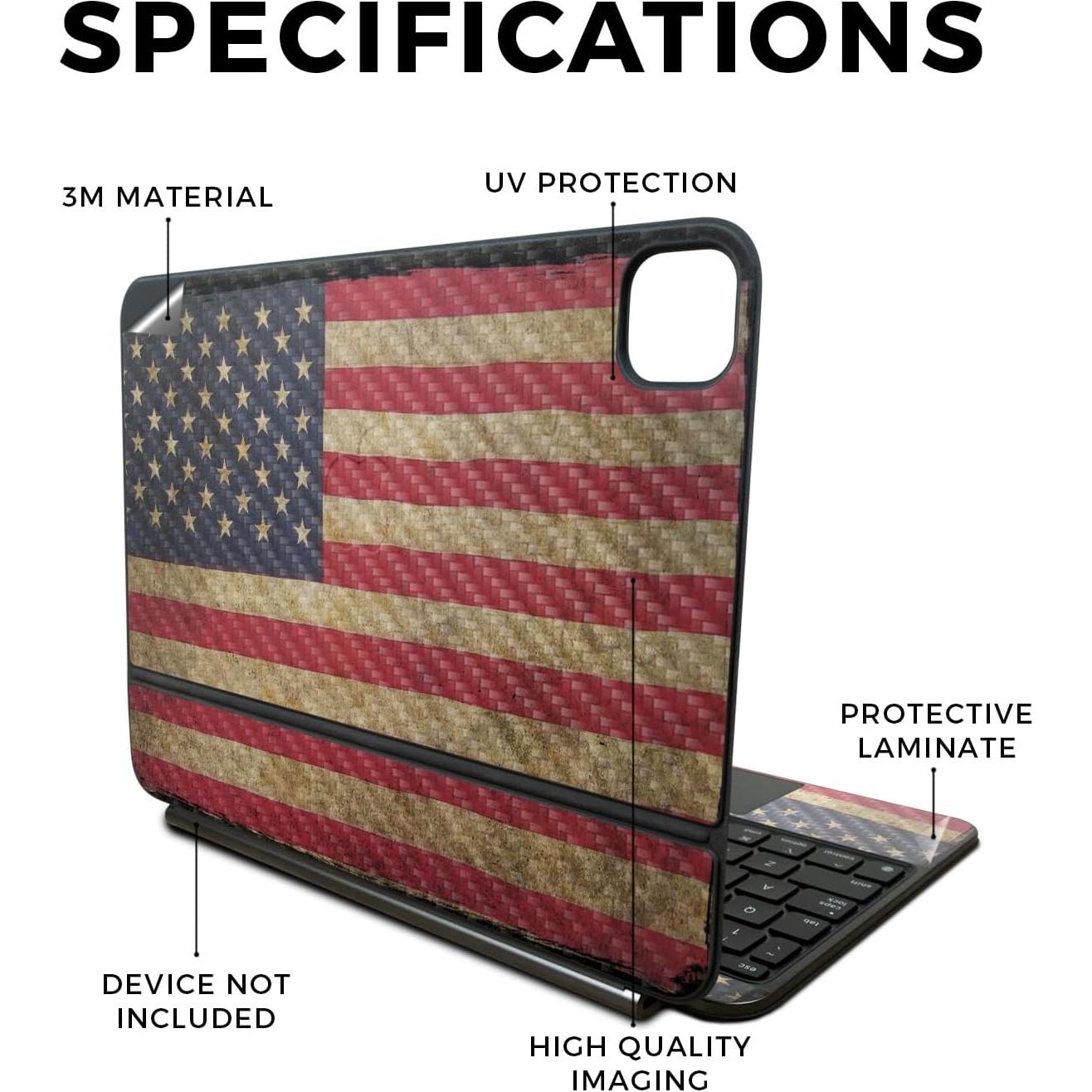 Piel de fibra de carbono MightySkins para Apple Magic Keyboard 11" 2024 - Bandera vintage