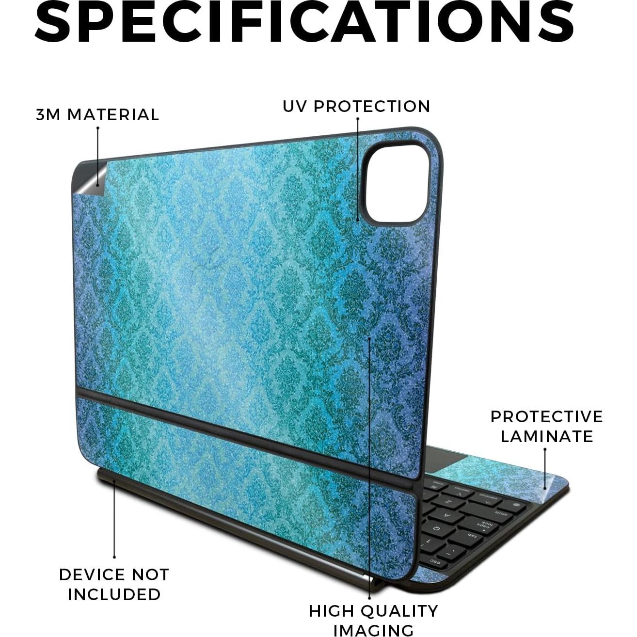 Piel Brillante MightySkins para Apple Magic Keyboard iPad Pro 11" 2024 - Vintage Azul