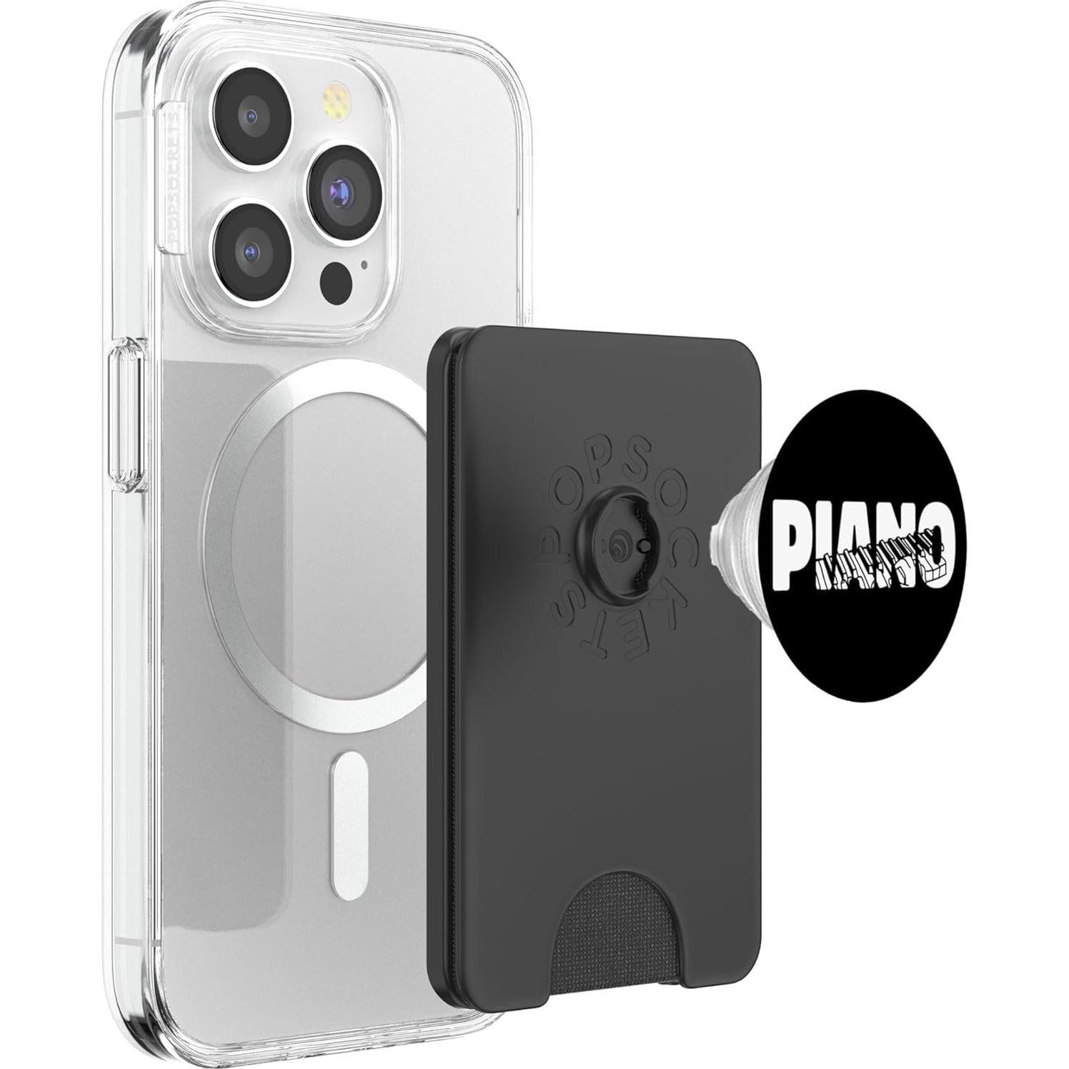 PopWallet Magnético Piano Maestro - PopSockets Negro
