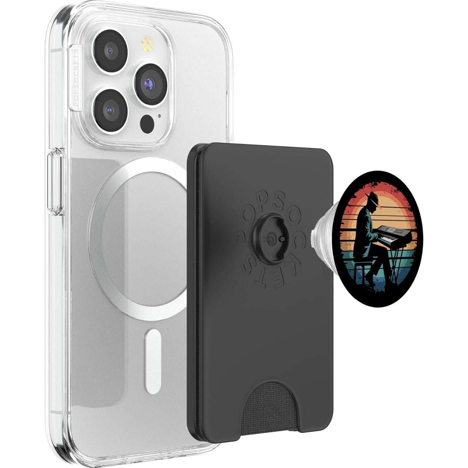 PopWallet Magnético PopSockets Teclado Retro Negro 40g