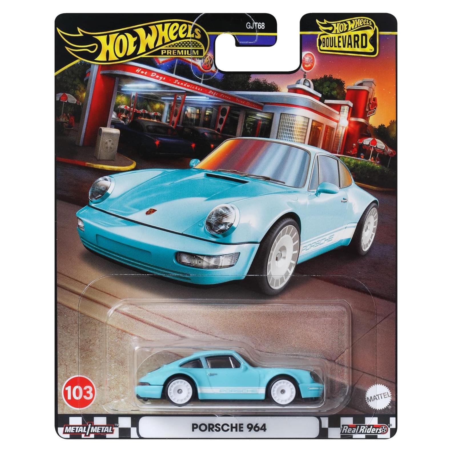 Hot Wheels Porsche 964 Diecast Premium 1:64 Azul Claro