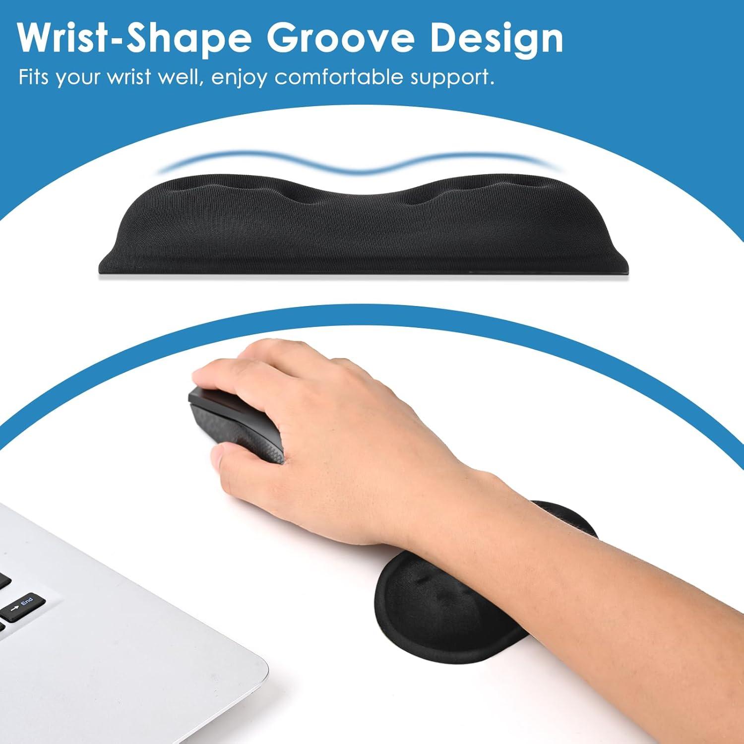 Reposamuñecas Ergonómico VANKEY, Espuma Viscoelástica, Antideslizante