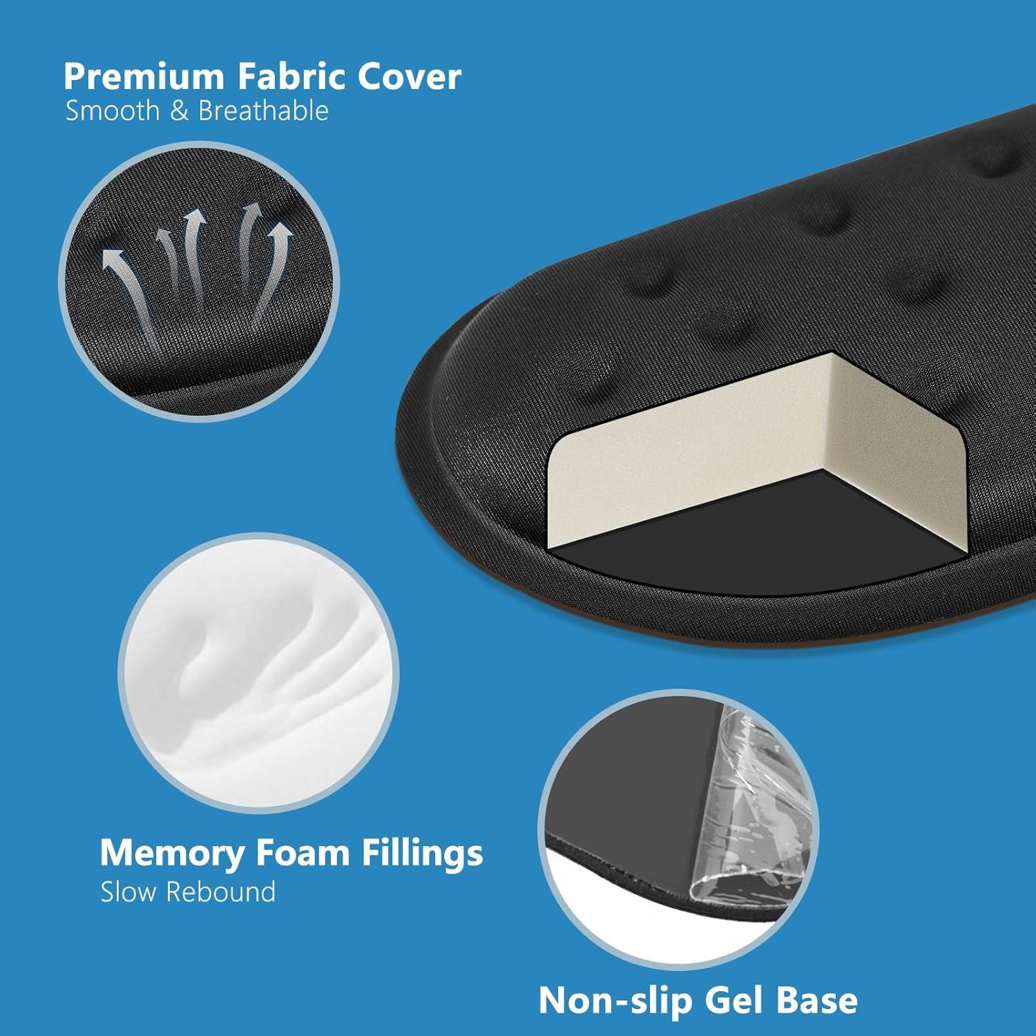 Reposamuñecas Ergonómico VANKEY, Espuma Viscoelástica, Antideslizante