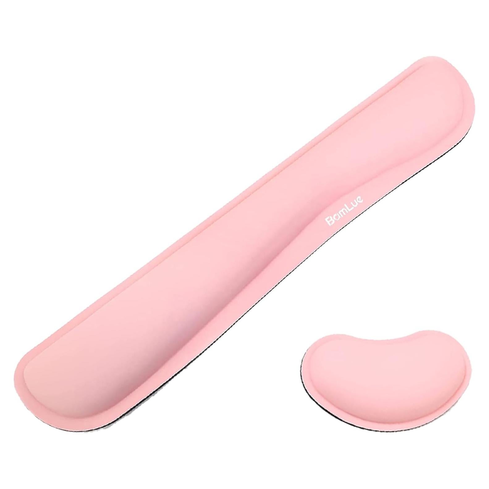Reposamuñecas Ergonómico BamLue de PU Cuero Limpiable Rosa