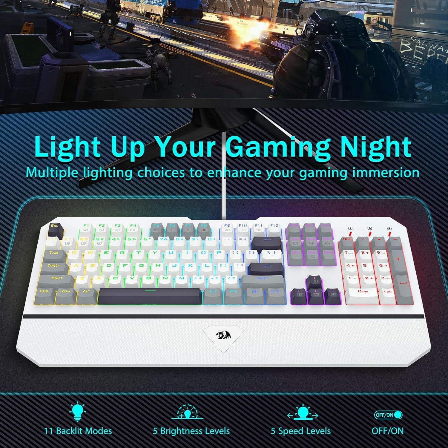 Teclado Mecánico Redragon K558 con Retroiluminación LED