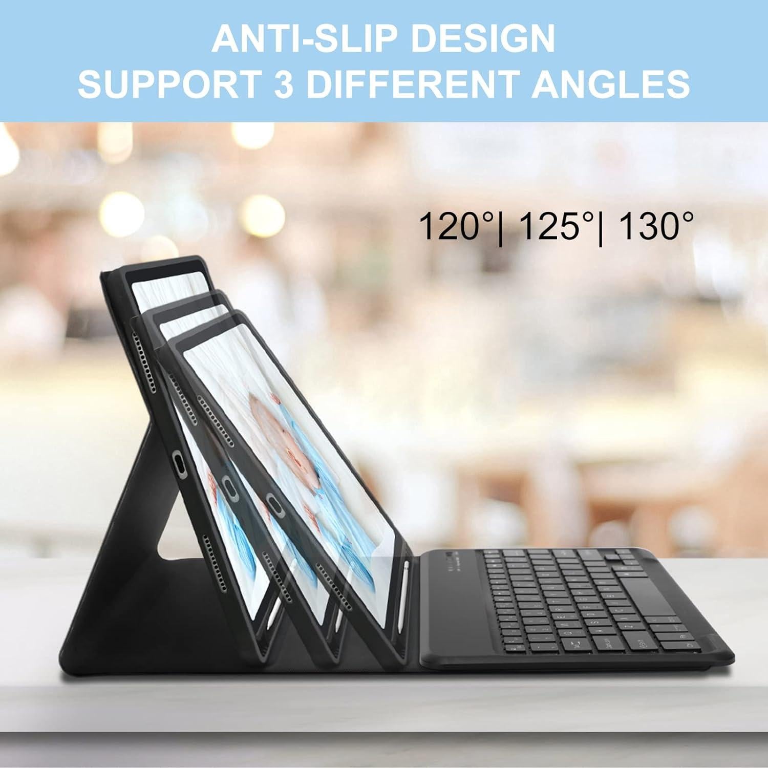 Keyboard Case for iPad Pro 12.9 inch 6th/5th/4th/3rd Gen & iPad Air 13 inch (M3 2025/M2 2024), 7 Color Backlit & Magnetic Detachable Wireless Keyboard, Flip Cover with Pencil Holder, Auto Sleep/Wake