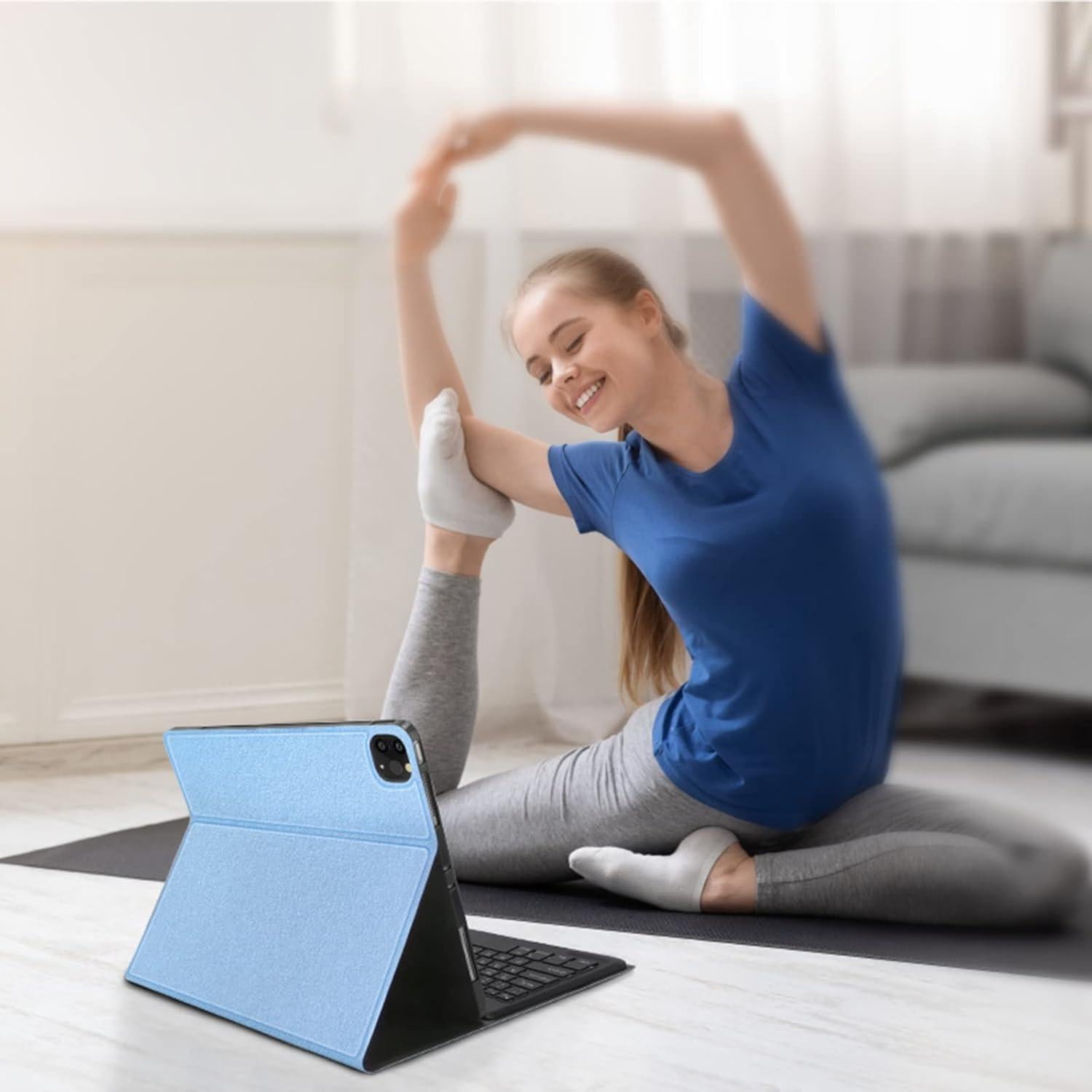 Keyboard Case for iPad Pro 12.9 inch 6th/5th/4th/3rd Gen & iPad Air 13 inch (M3 2025/M2 2024), 7 Color Backlit & Magnetic Detachable Wireless Keyboard, Flip Cover with Pencil Holder, Auto Sleep/Wake