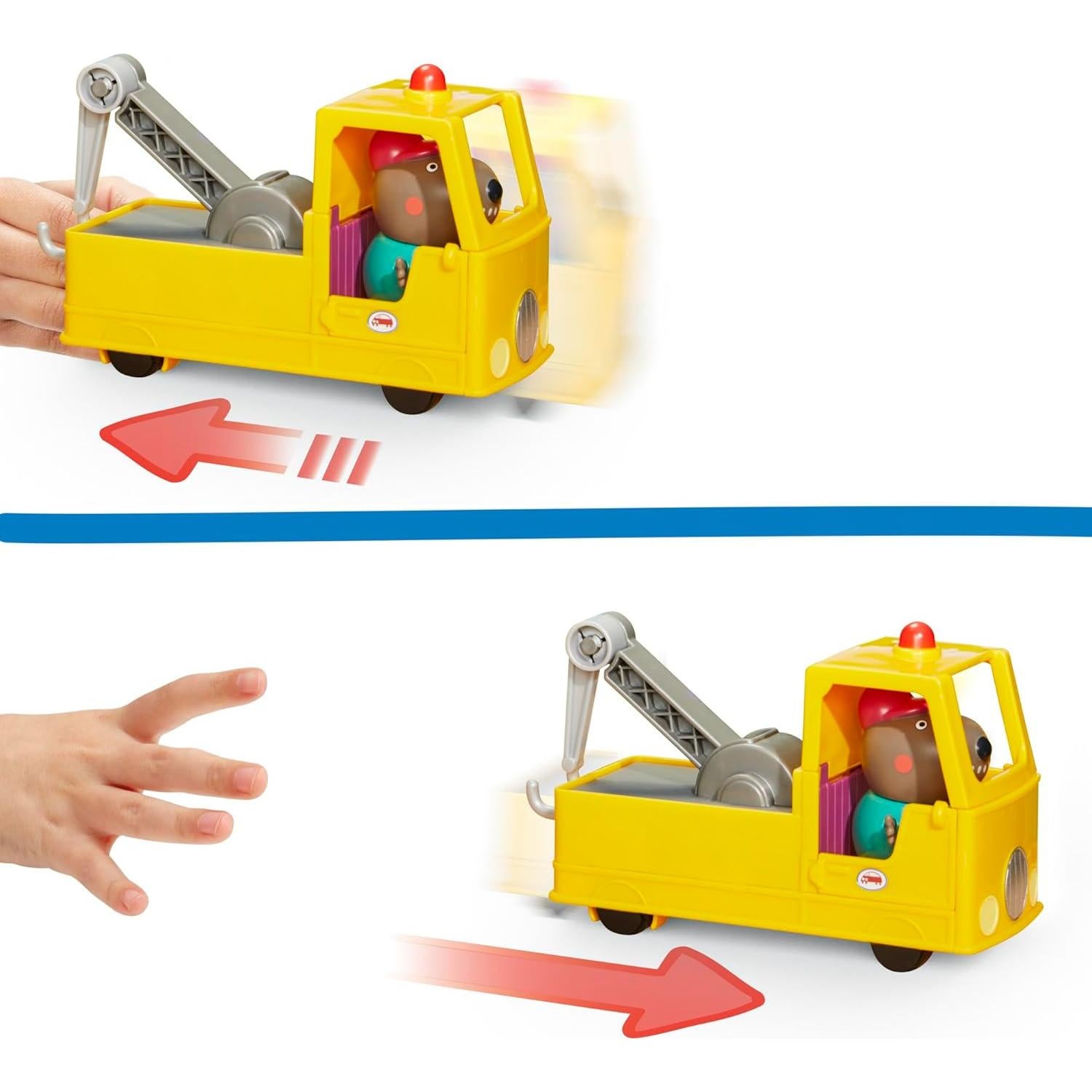 Grúa Retroceso Peppa Pig + Abuelo Perro + Juguete 7,62 cm