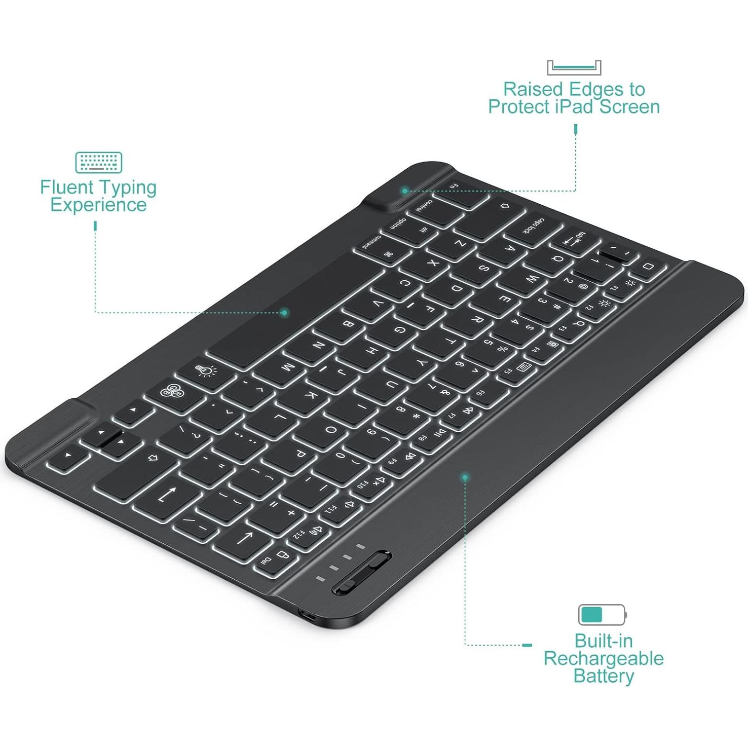 Combo Teclado y Ratón Bluetooth TECURS Recargables Retroiluminados