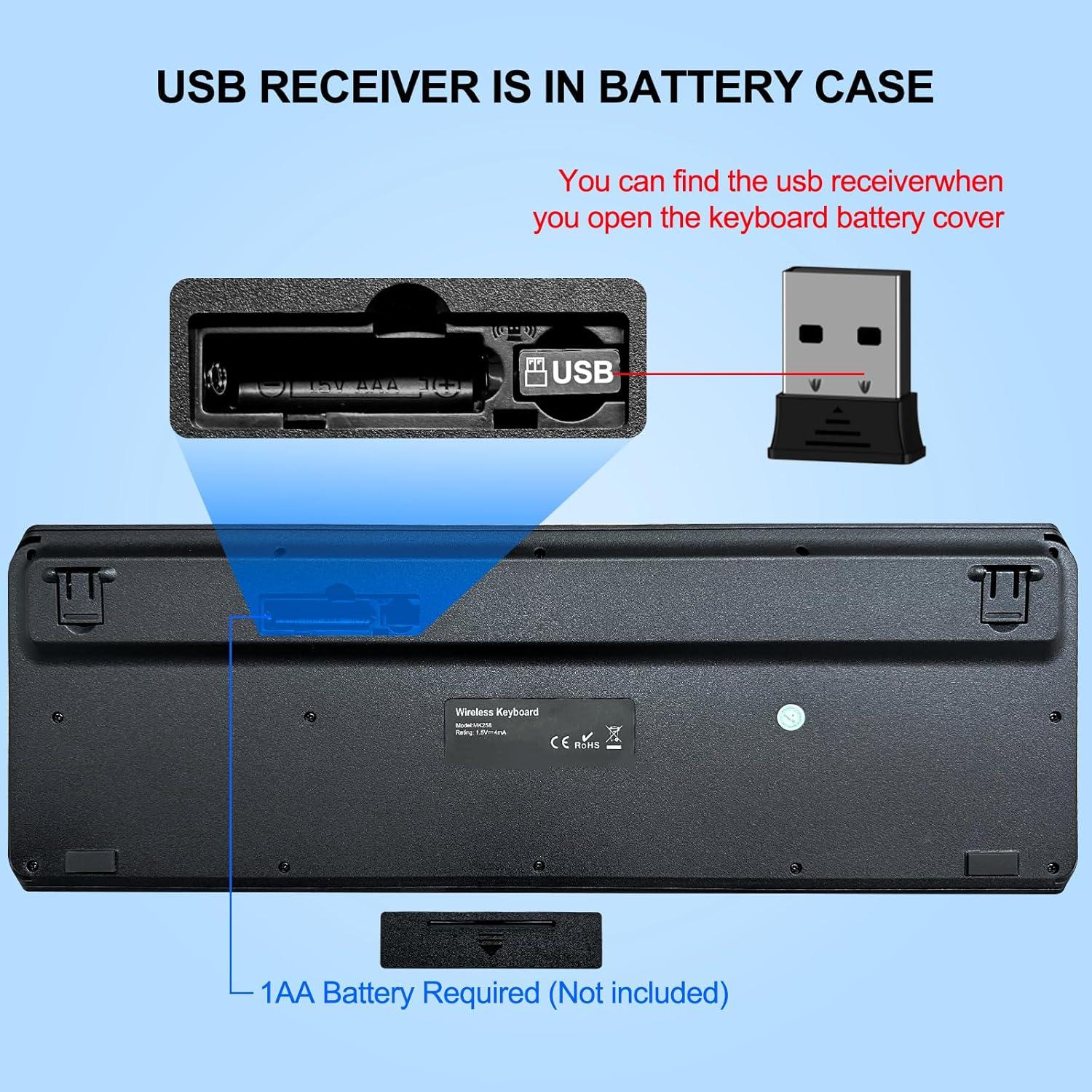 Teclado Inalámbrico EDJO USB Completo Silencioso 2.4G