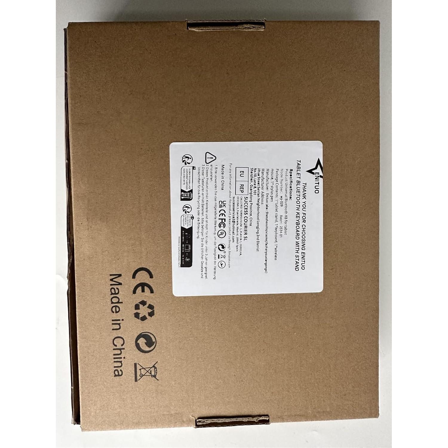 Kit Teclado Bluetooth y Soporte Ajustable Enituo para Tablets 4-12.9"