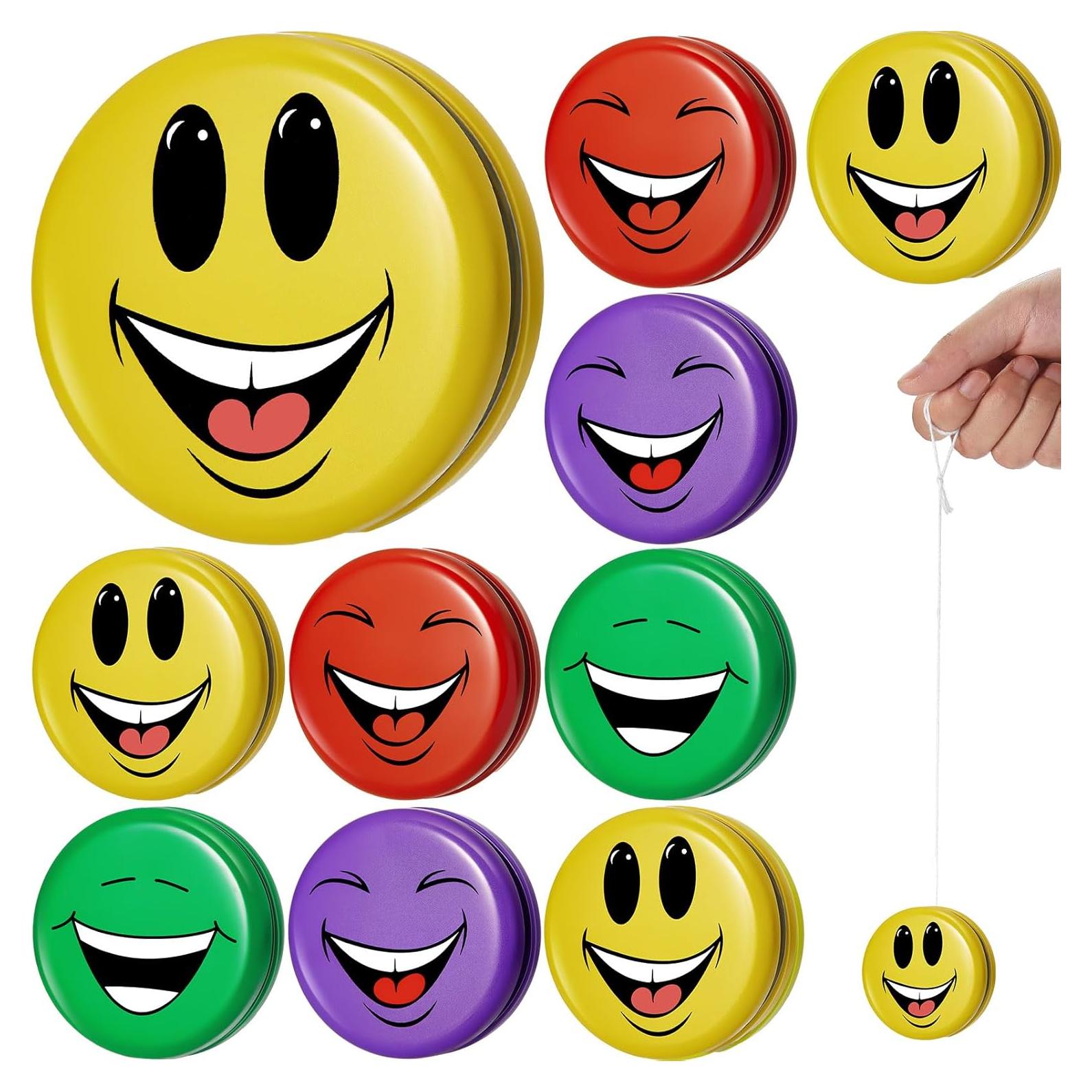Paquete de 20 Yo Yos Caras Sonrientes Sotiff - 10 Colores